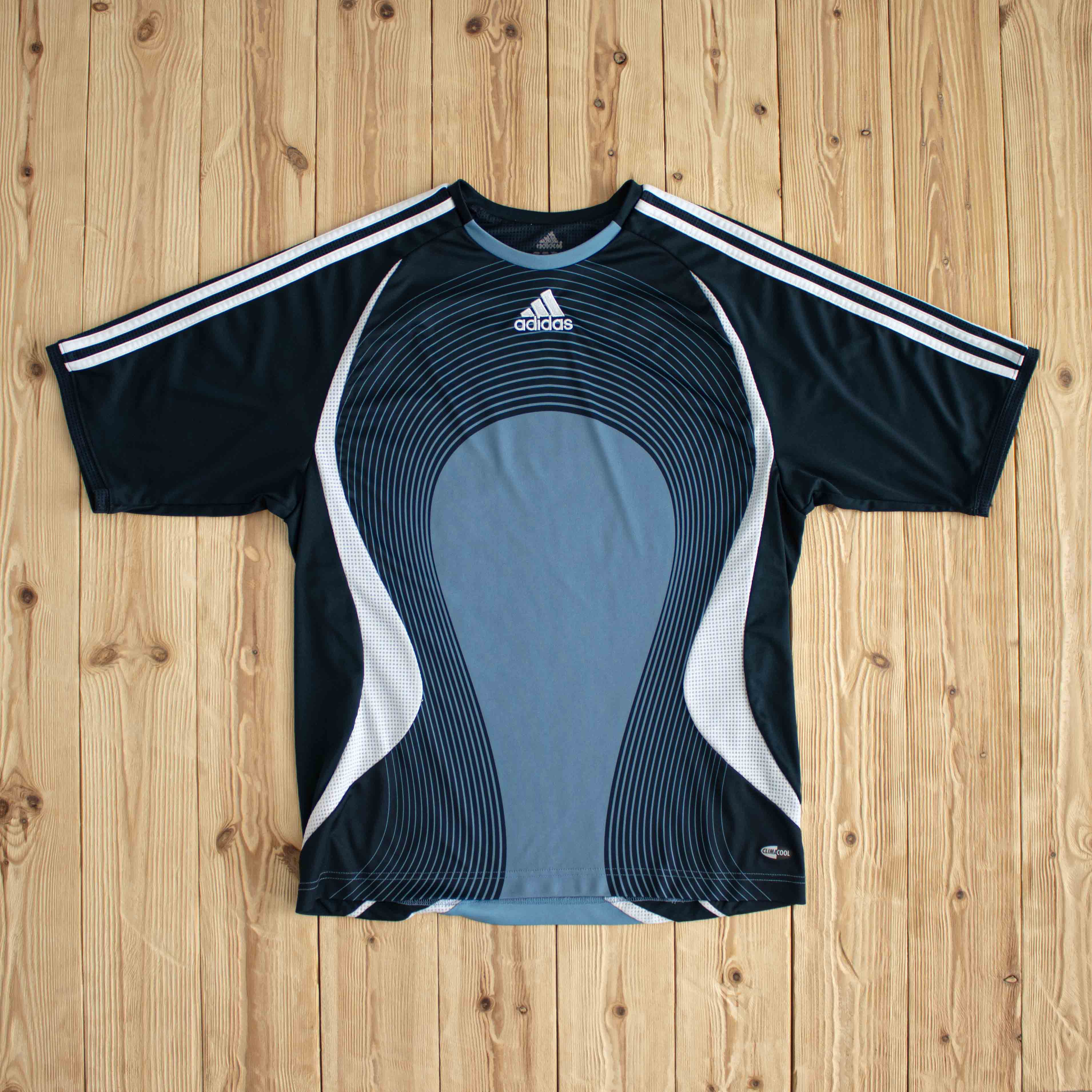 (M) Adidas Climacool Vintage Embroidered Jersey Blue