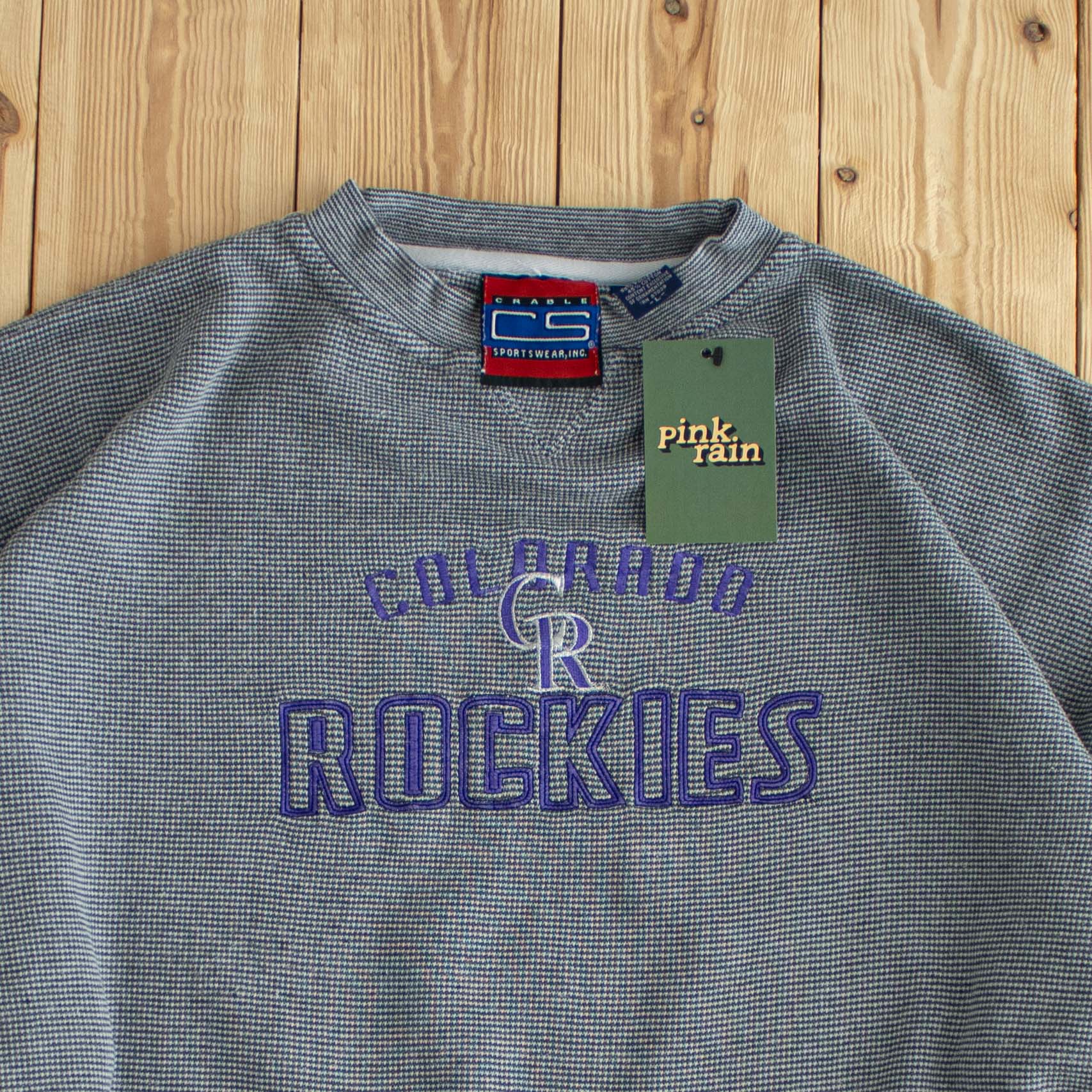 (L) Colorado Rockies Vintage Embroidered Sweatshirt Gray