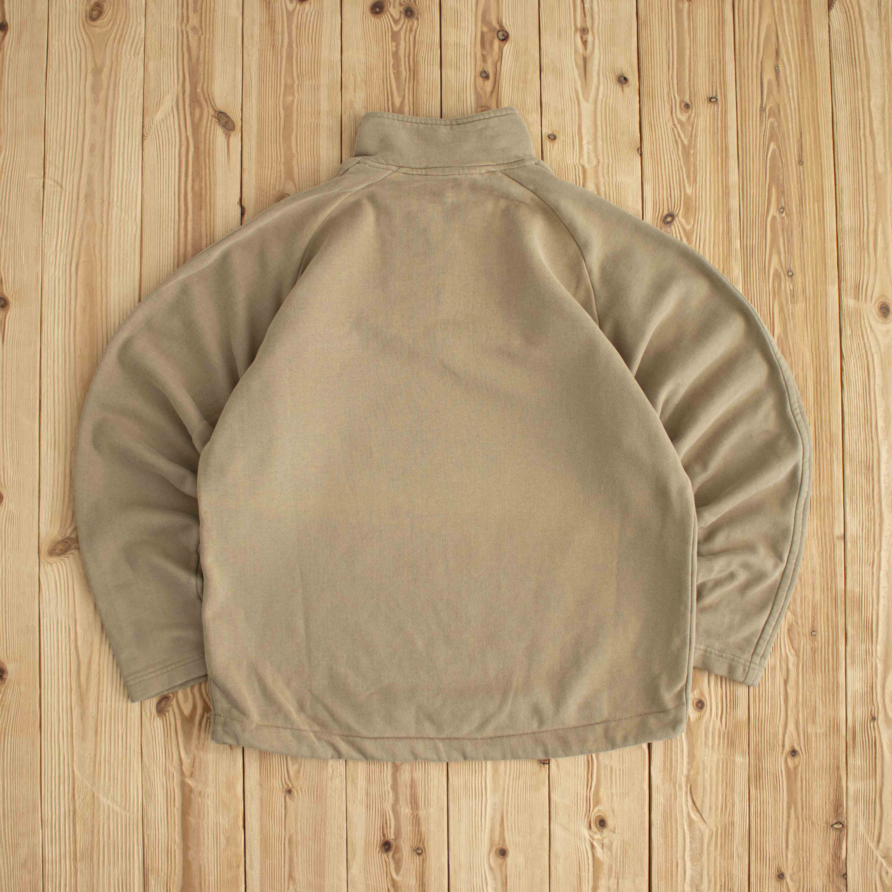 (S/M) Nike Center Swoosh Vintage Embroidered Quarter-Zip Beige
