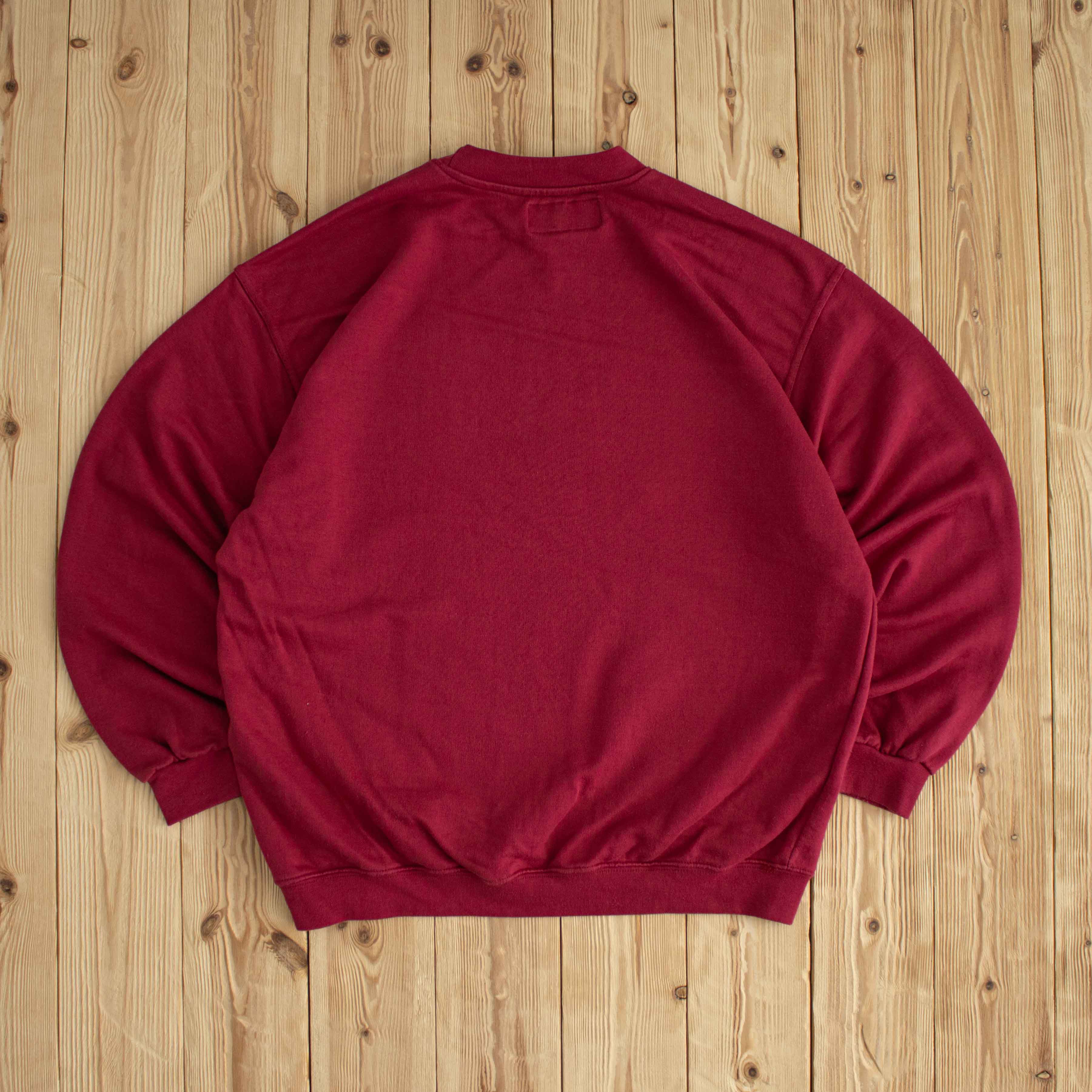 (L) Carlsberg Vintage Embroidered Sweatshirt Red Burgundy