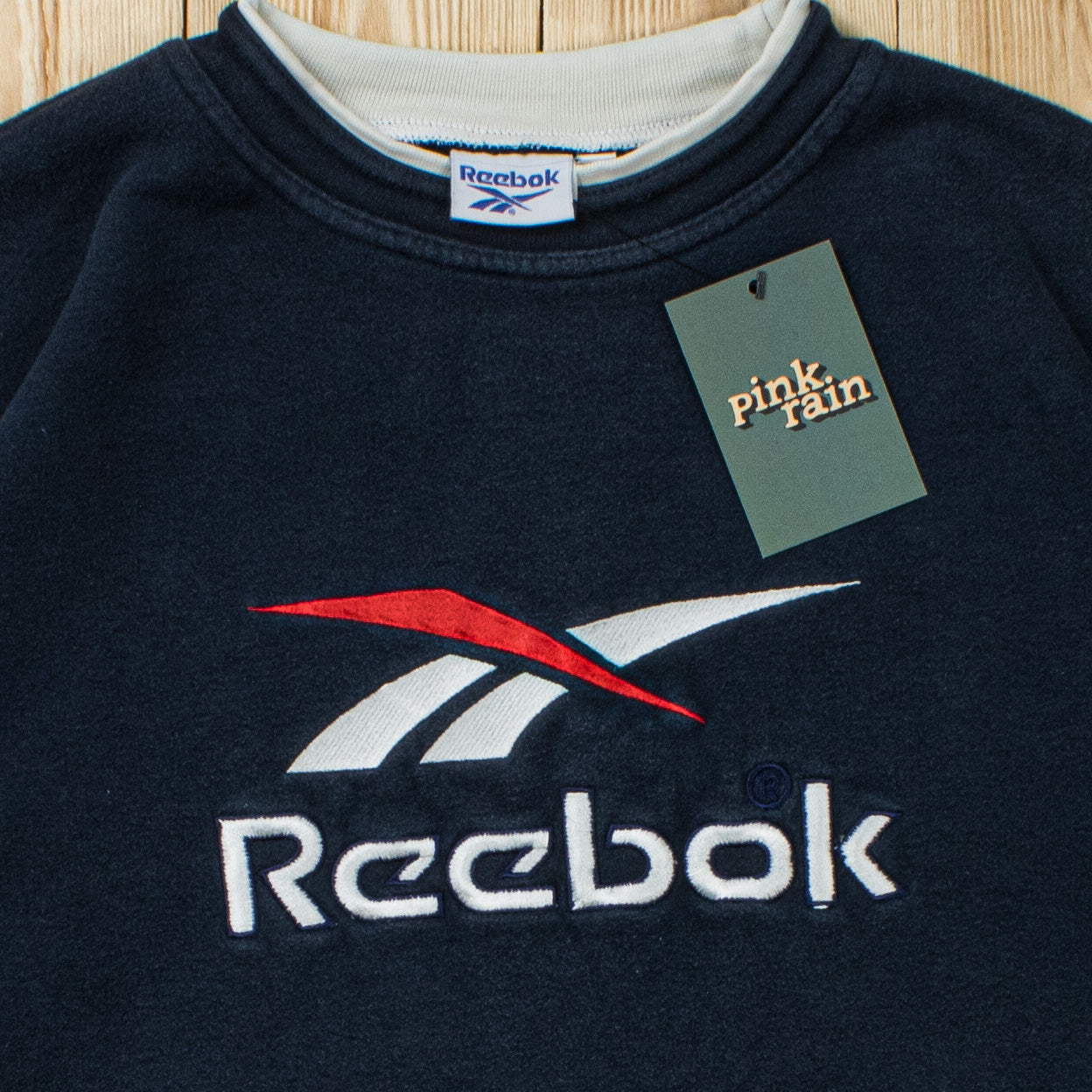 (L) Vintage Reebok Spell Out Embroidered Sweatshirt