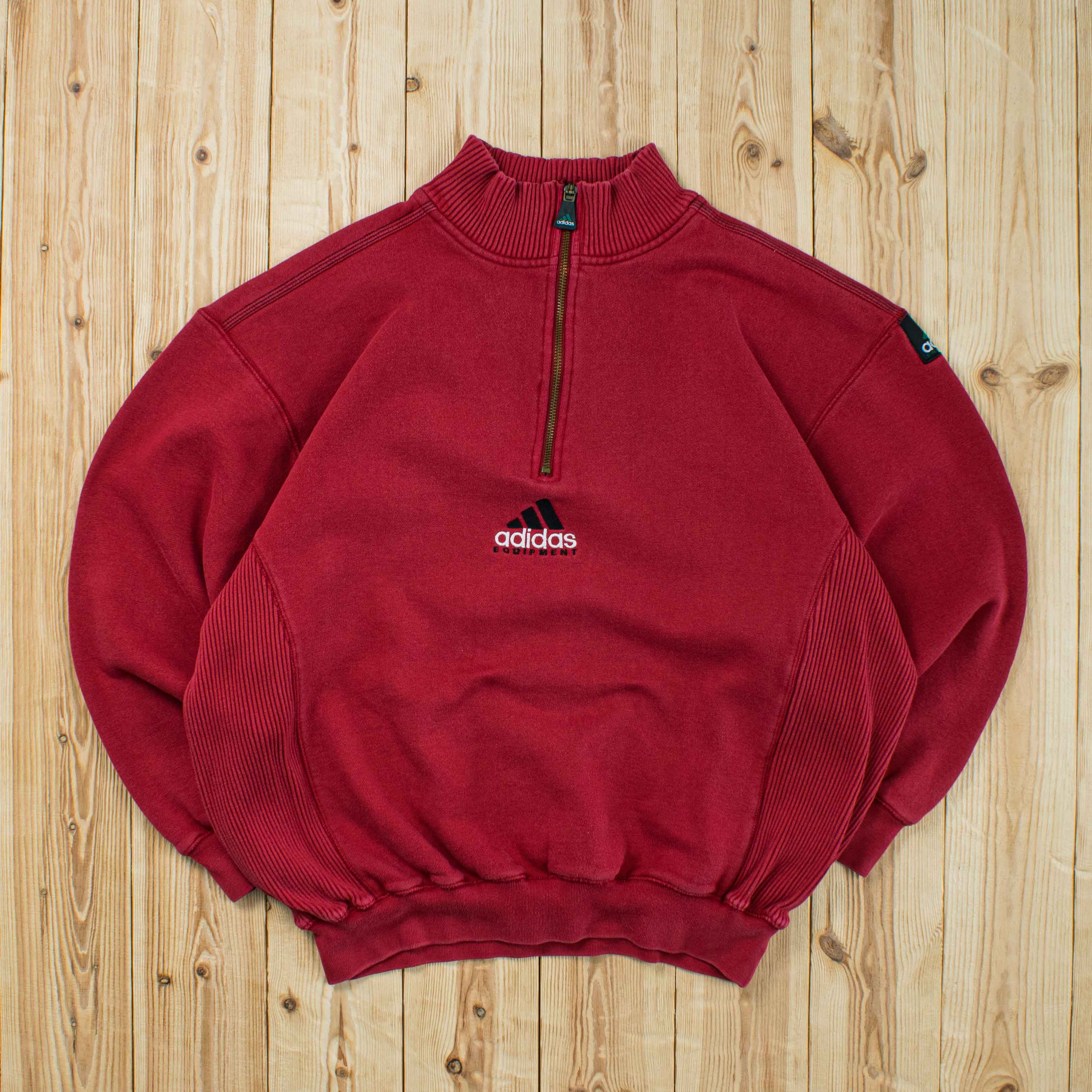 (M) Vintage Adidas Equipment Embroidered Quarter-Zip Sweatshirt