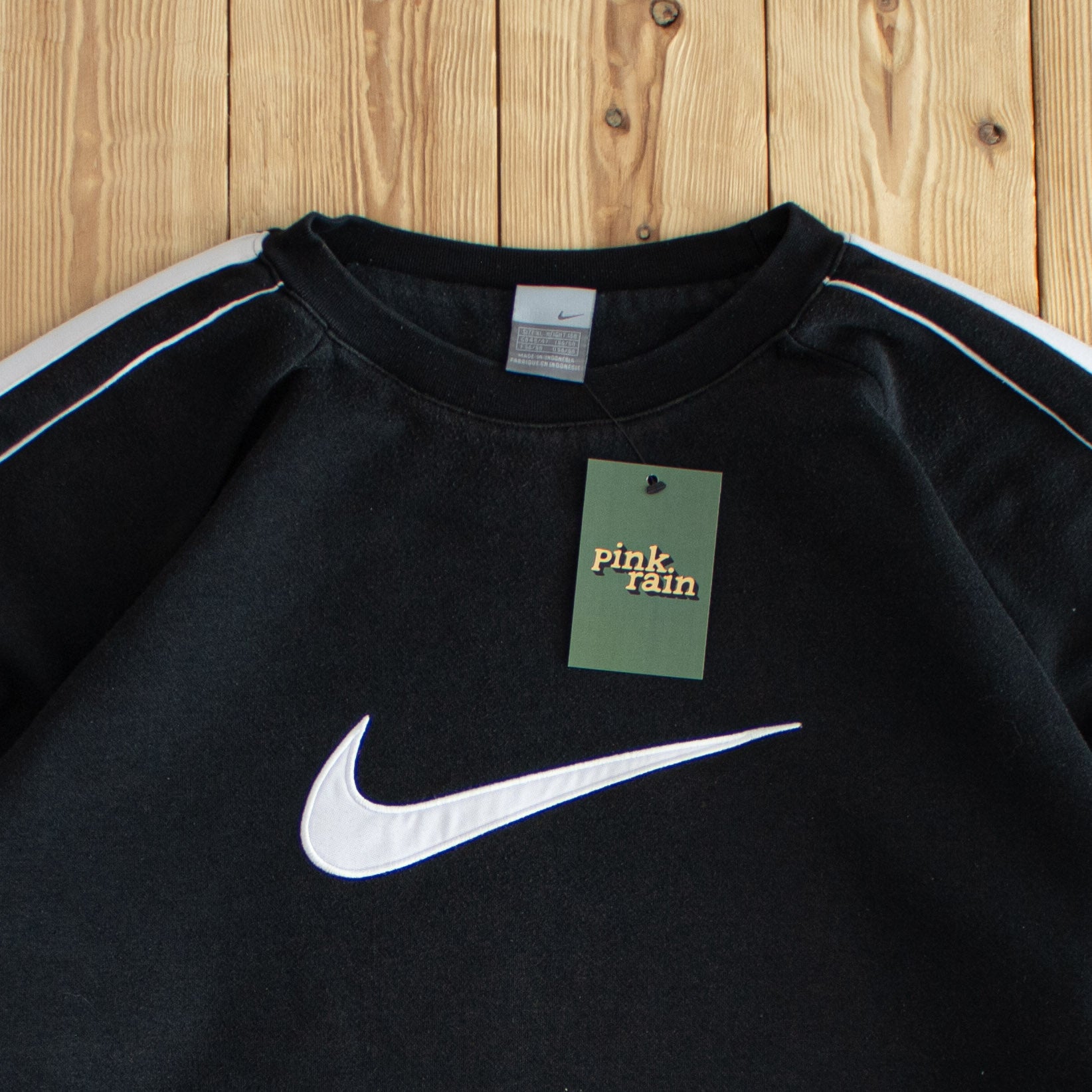 (XL) Nike Swoosh Vintage Embroidered Sweatshirt Black