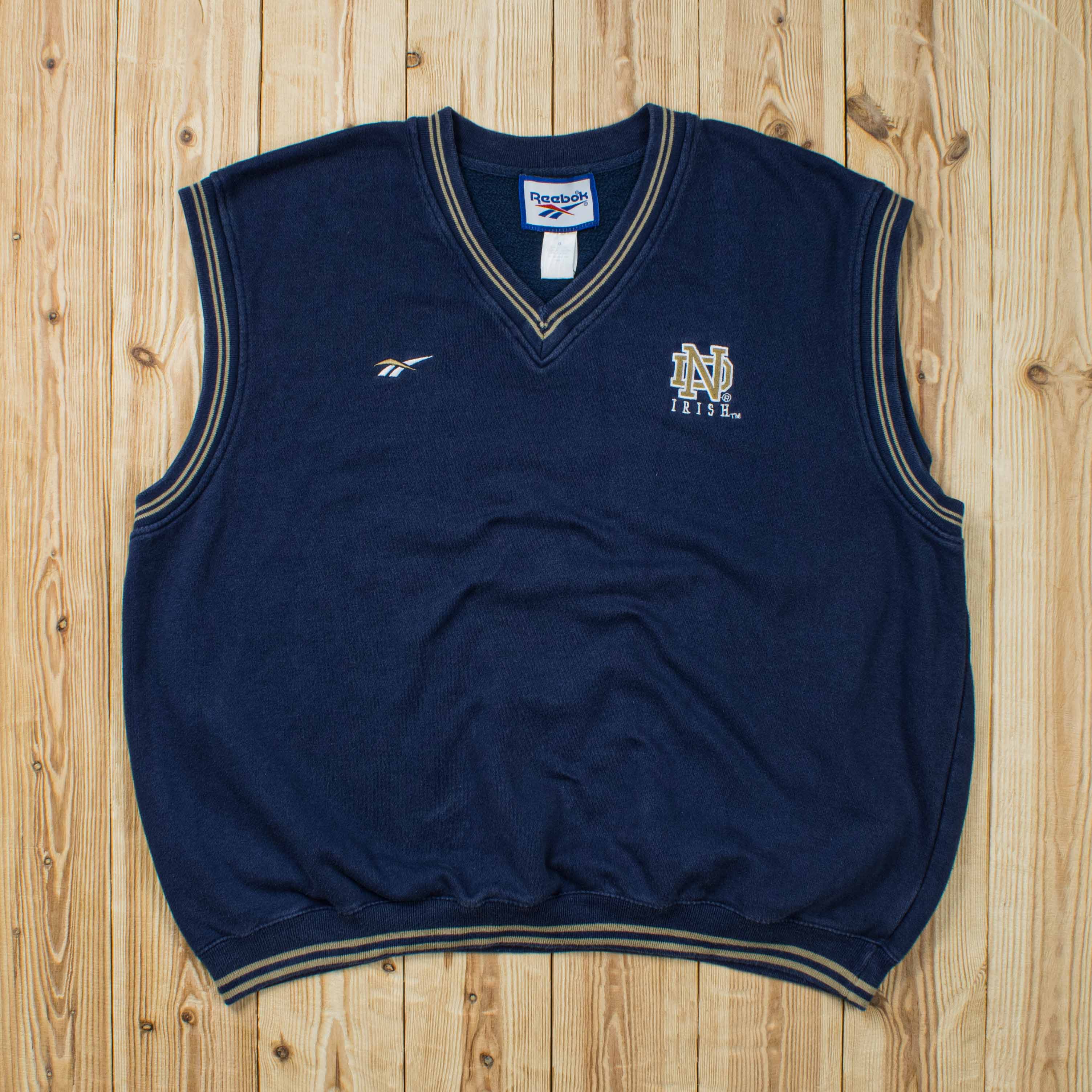 (L) Vintage Reebok Notre Dame Irish Embroidered Vest