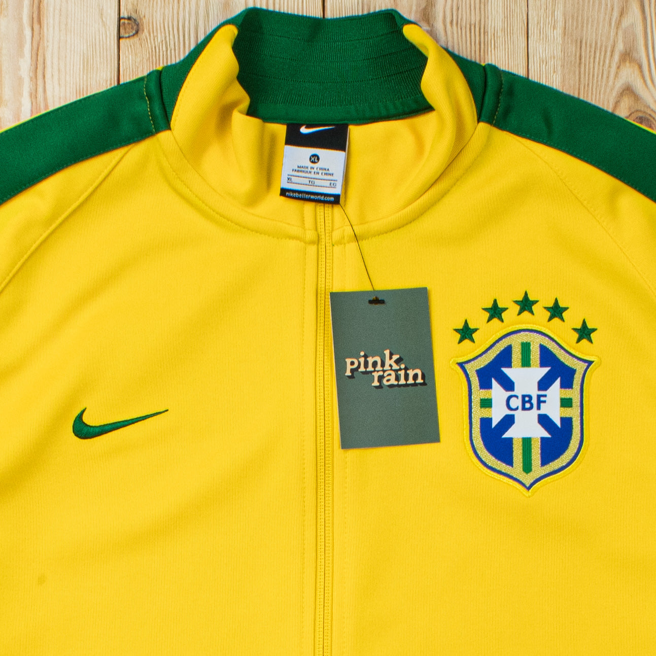 (L) Nike Brasil Embroidered Full-Zip Sweatshirt