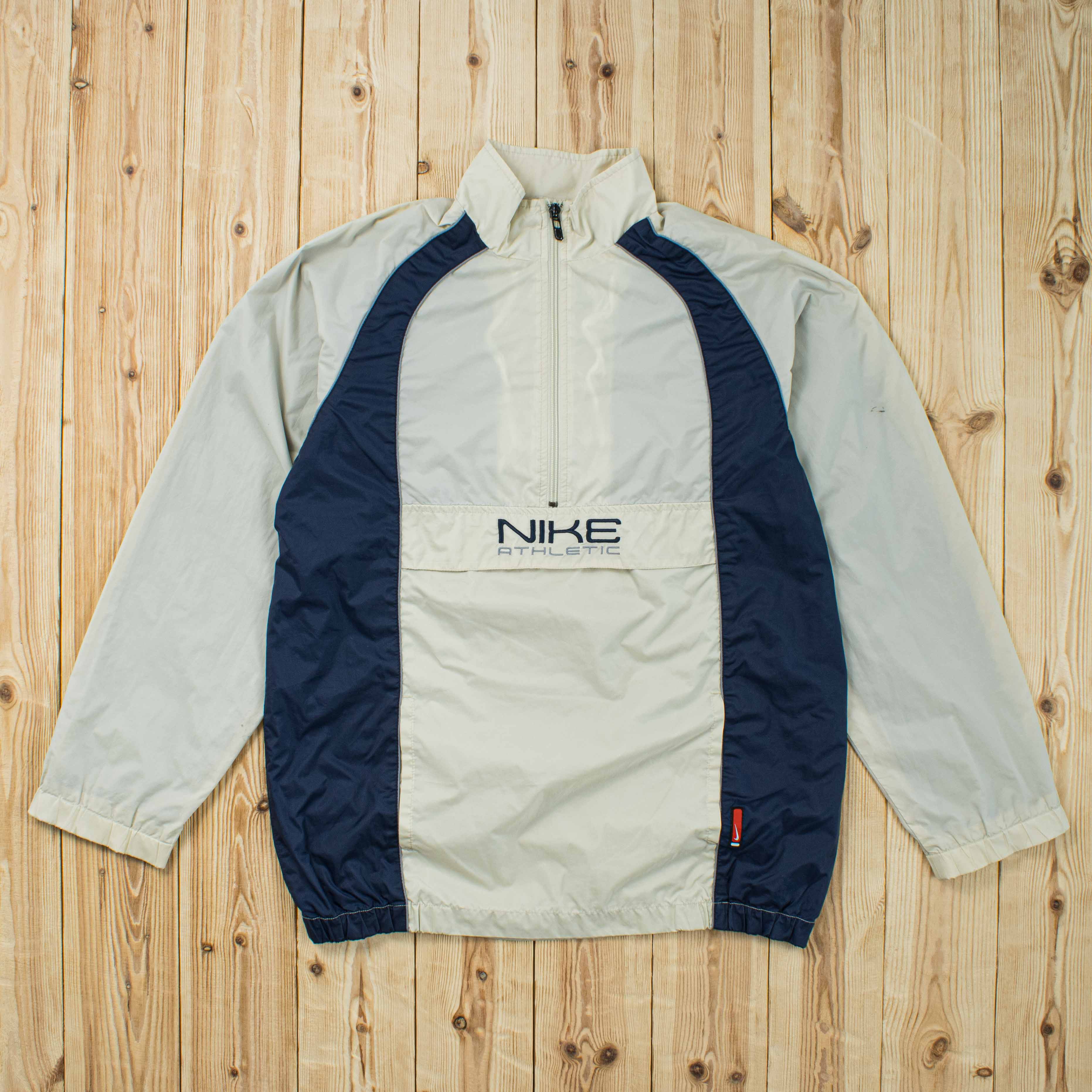 (S) Vintage Nike Athletic Embroidered Quarter-Zip Jacket