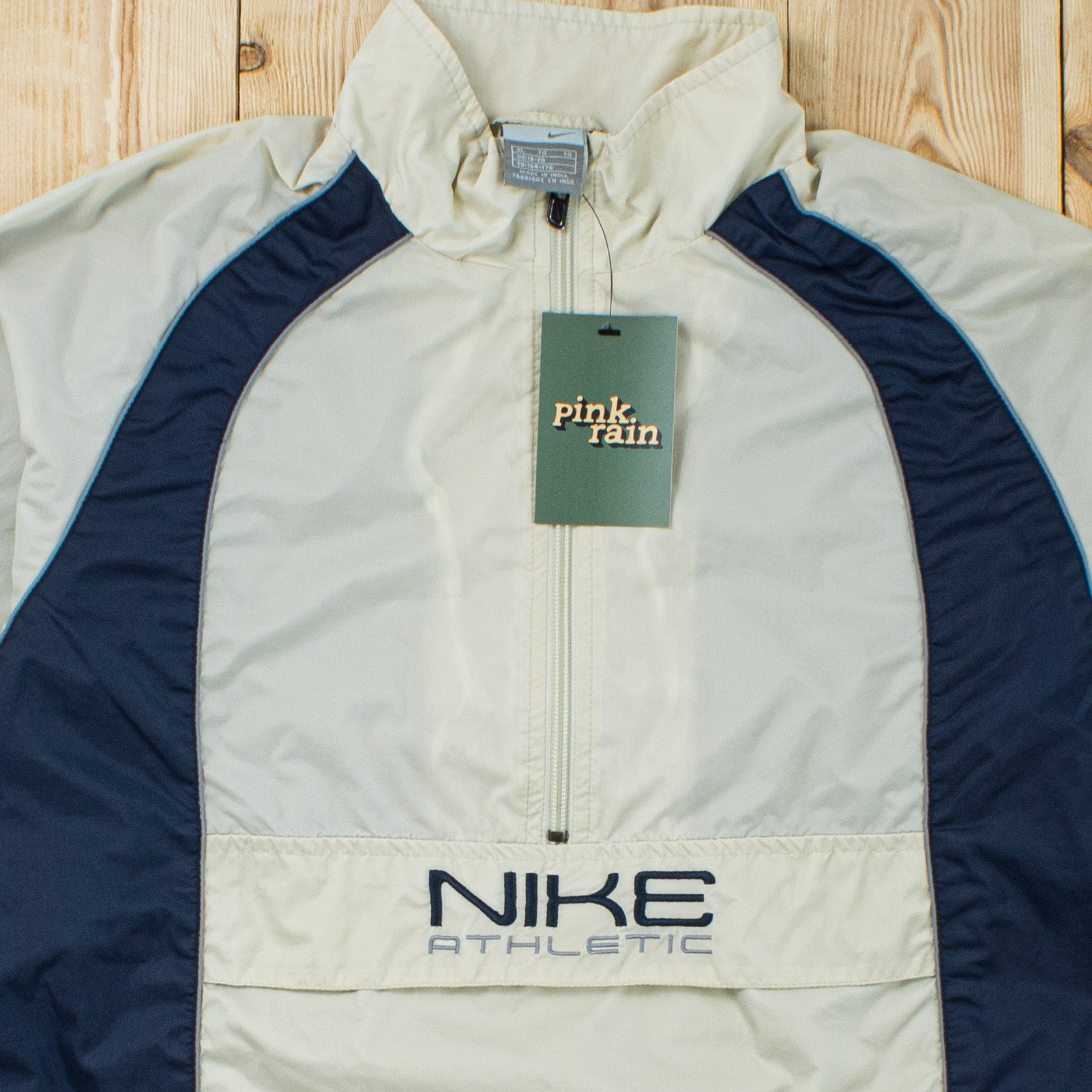 (S) Vintage Nike Athletic Embroidered Quarter-Zip Jacket