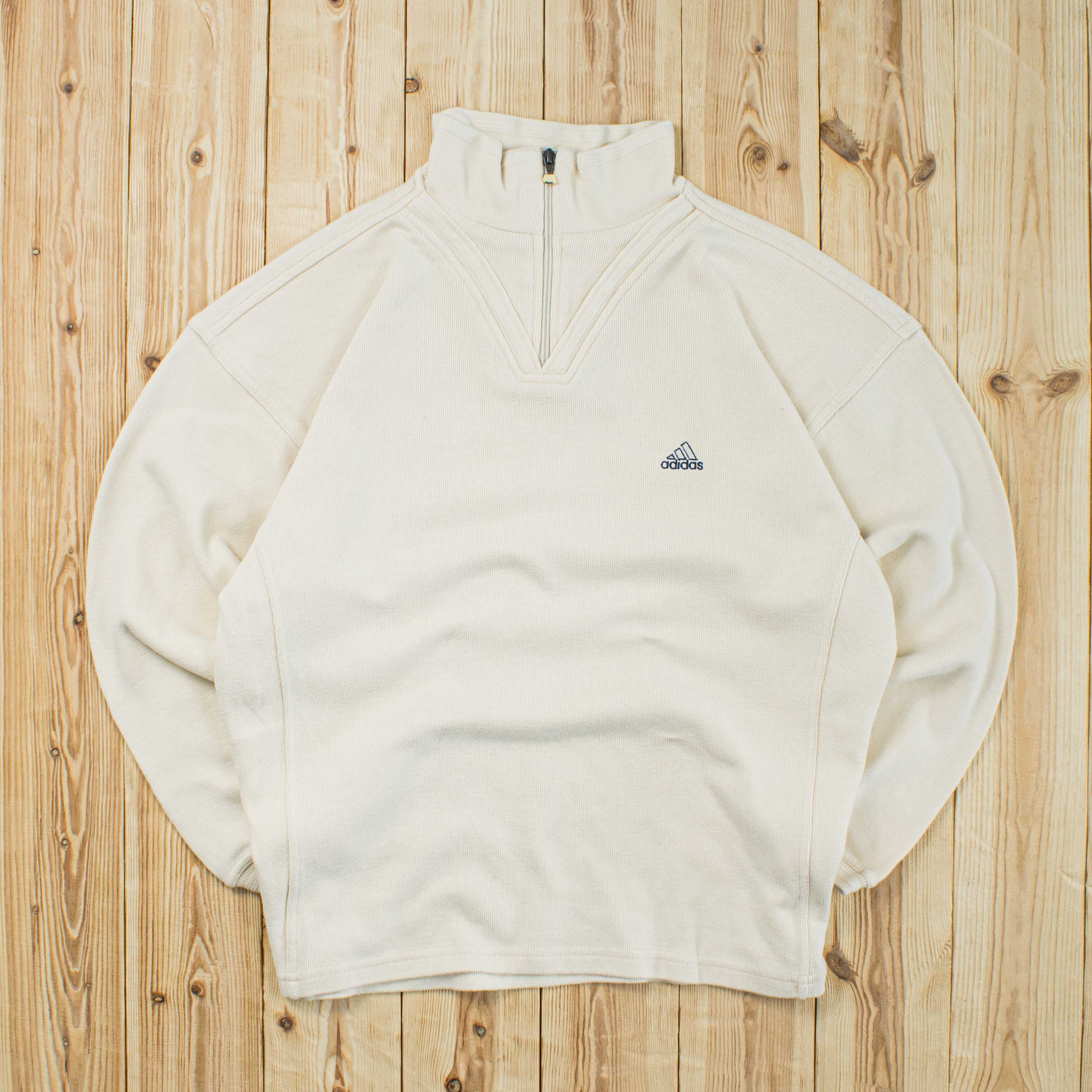 (S/M) Vintage Adidas Essential Embroidered Quarter-Zip Sweatshirt