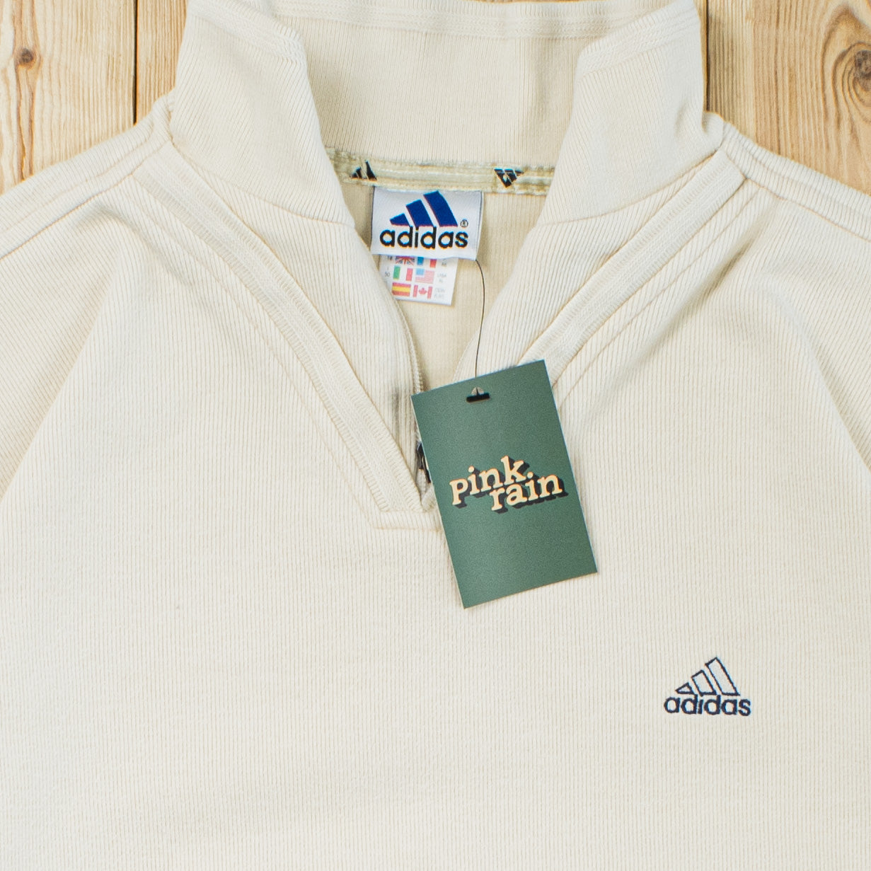 (S/M) Vintage Adidas Essential Embroidered Quarter-Zip Sweatshirt