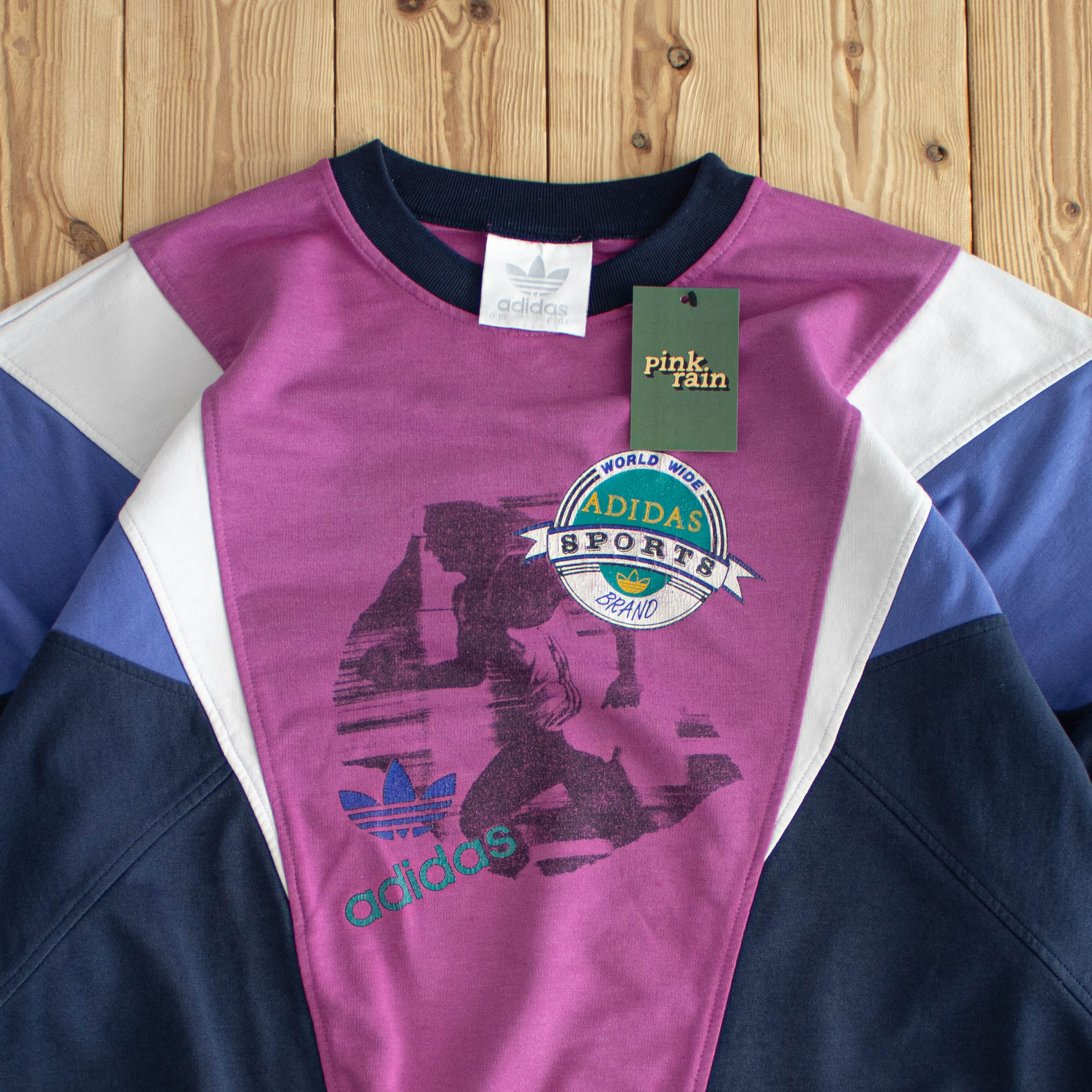 (XL) Adidas Sports Vintage Sweatshirt Pink Blue