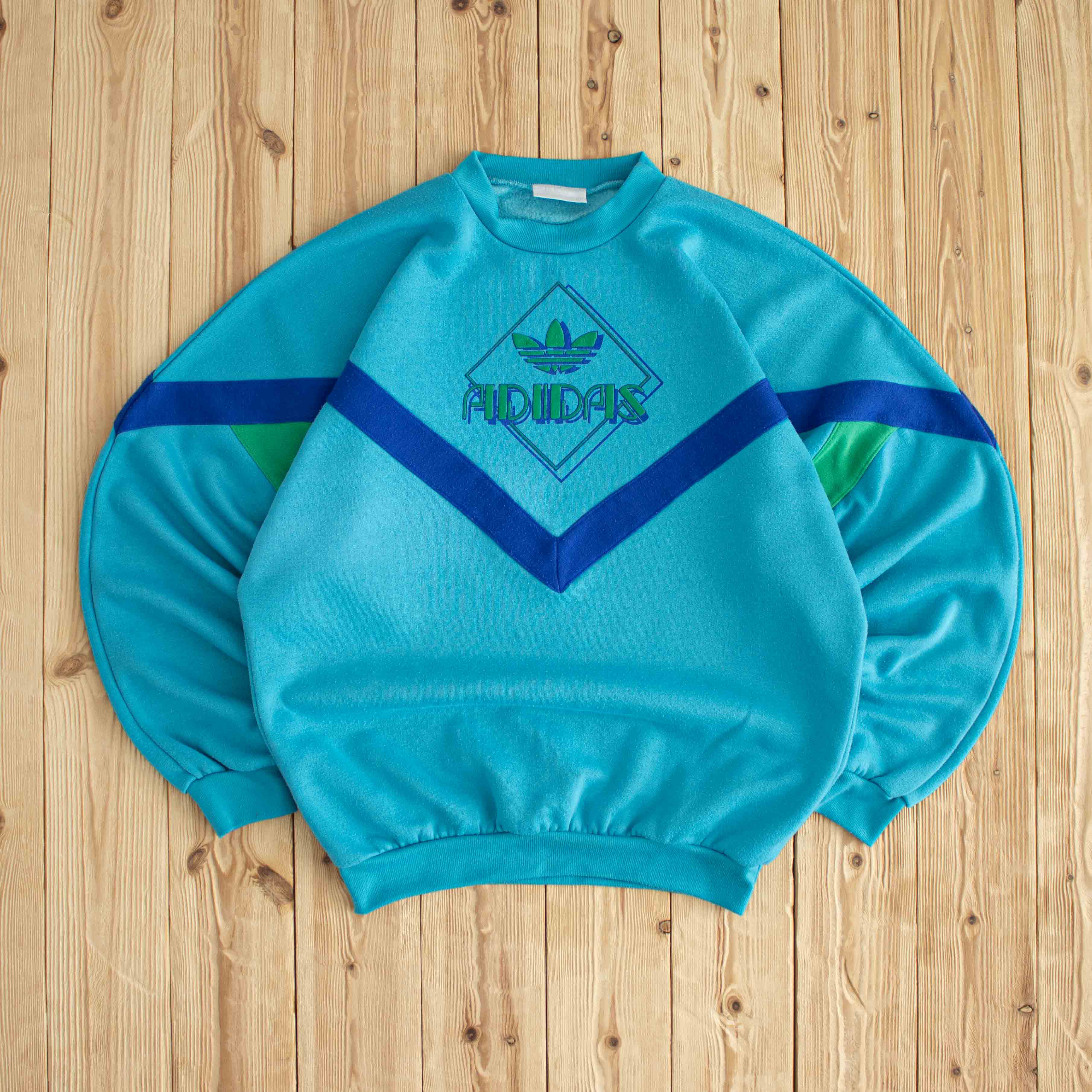 (L) Adidas Vintage Sweatshirt Blue