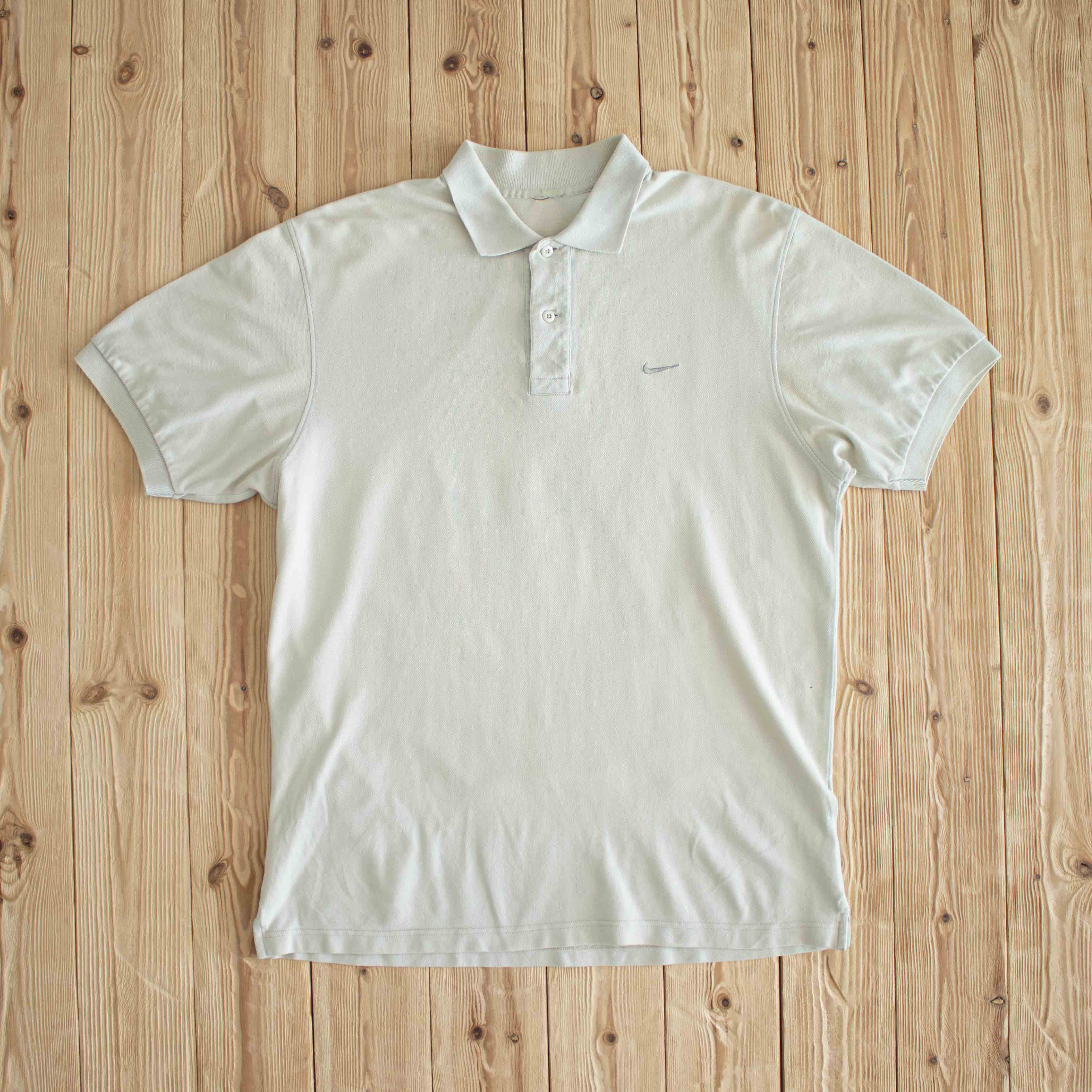 (L) Nike Vintage Essential Embroidered Polo Beige