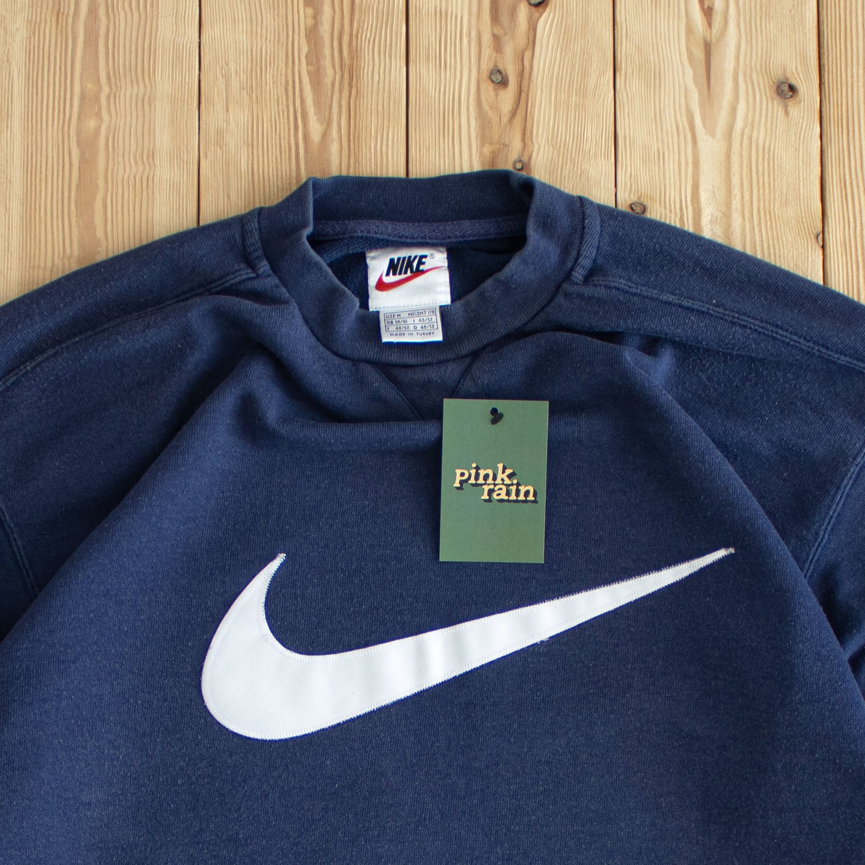 (M/L) Nike Swoosh Vintage Embroidered Sweatshirt Blue