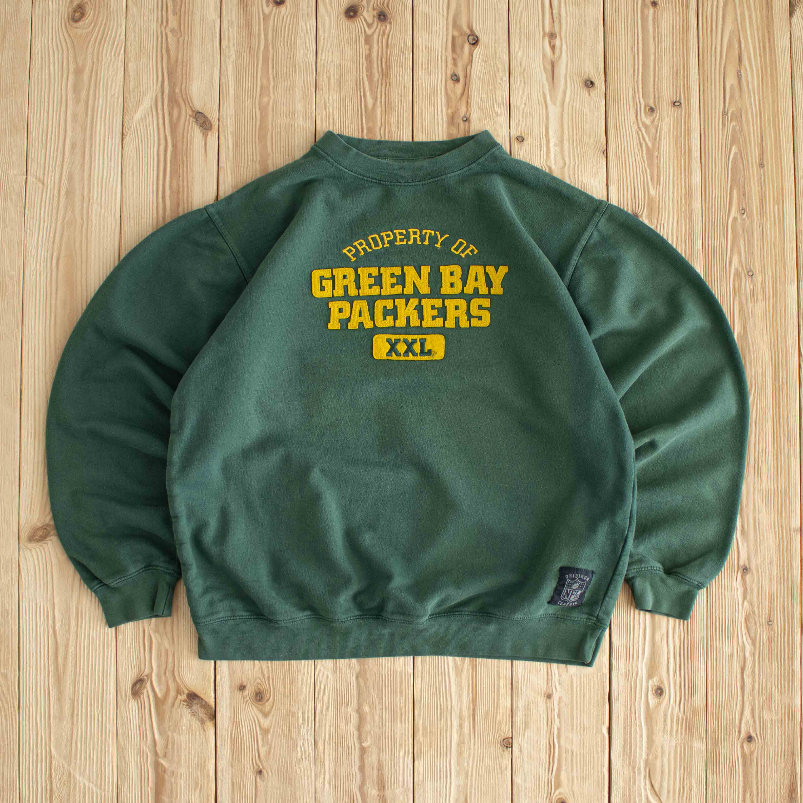 (S) Reebok NFL Green Bay Packers Vintage Embroidered Sweatshirt Green