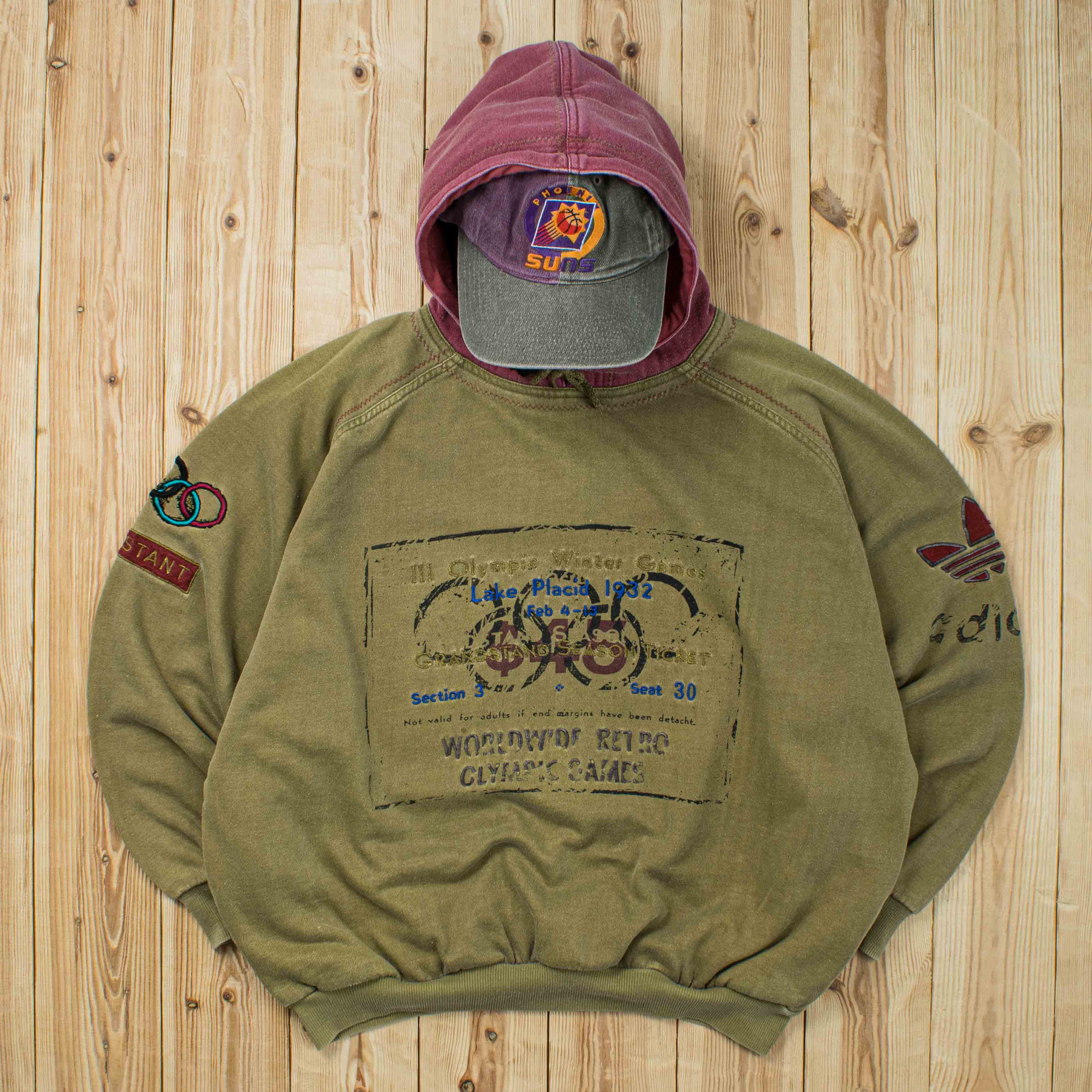 (L) Vintage Adidas 1932 Winter Olympic Games Embroidered Hoodie