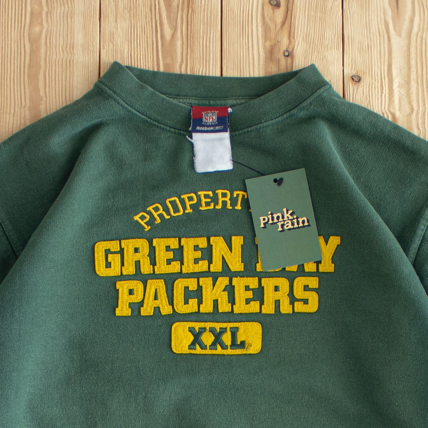 (S) Reebok NFL Green Bay Packers Vintage Embroidered Sweatshirt Green