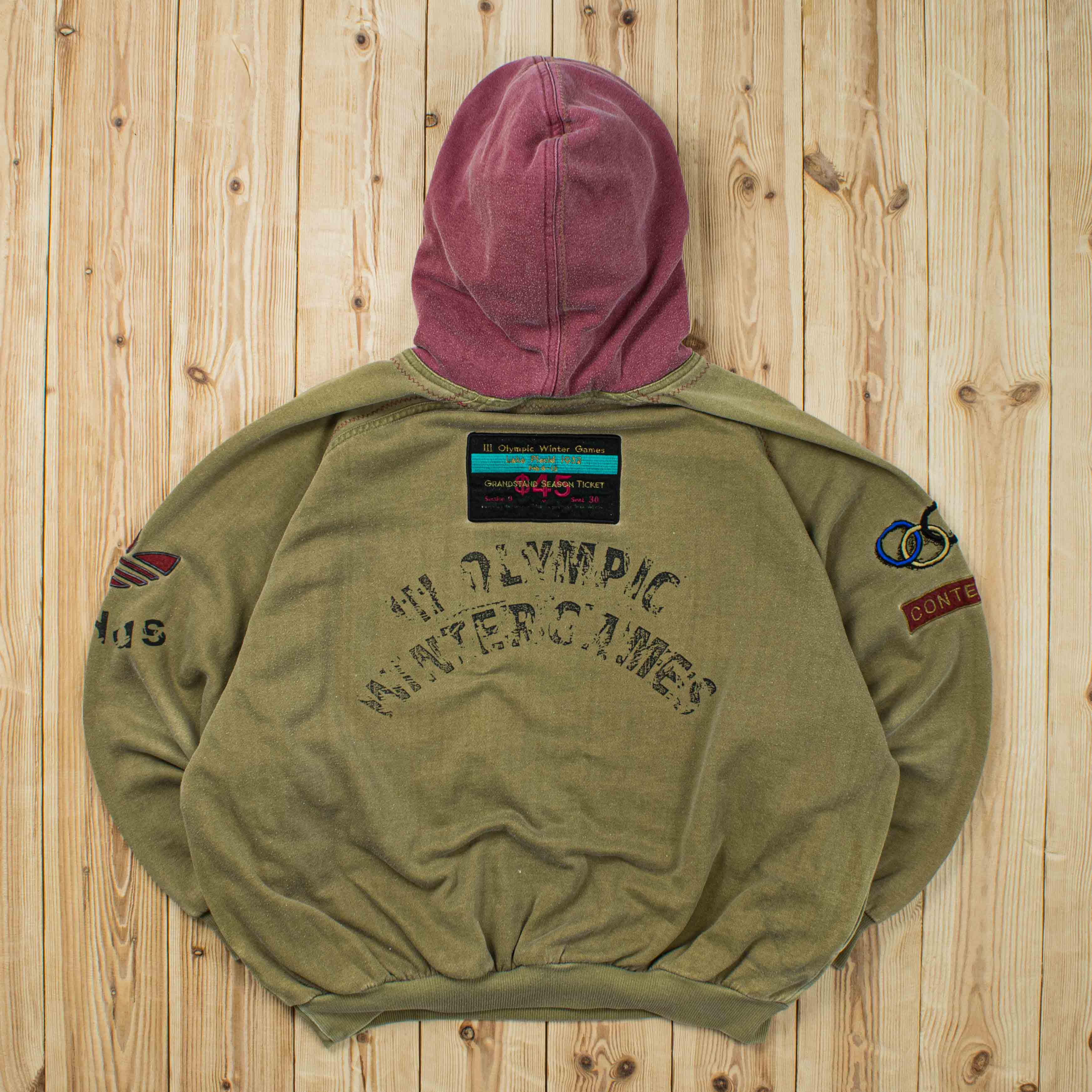(L) Vintage Adidas 1932 Winter Olympic Games Embroidered Hoodie