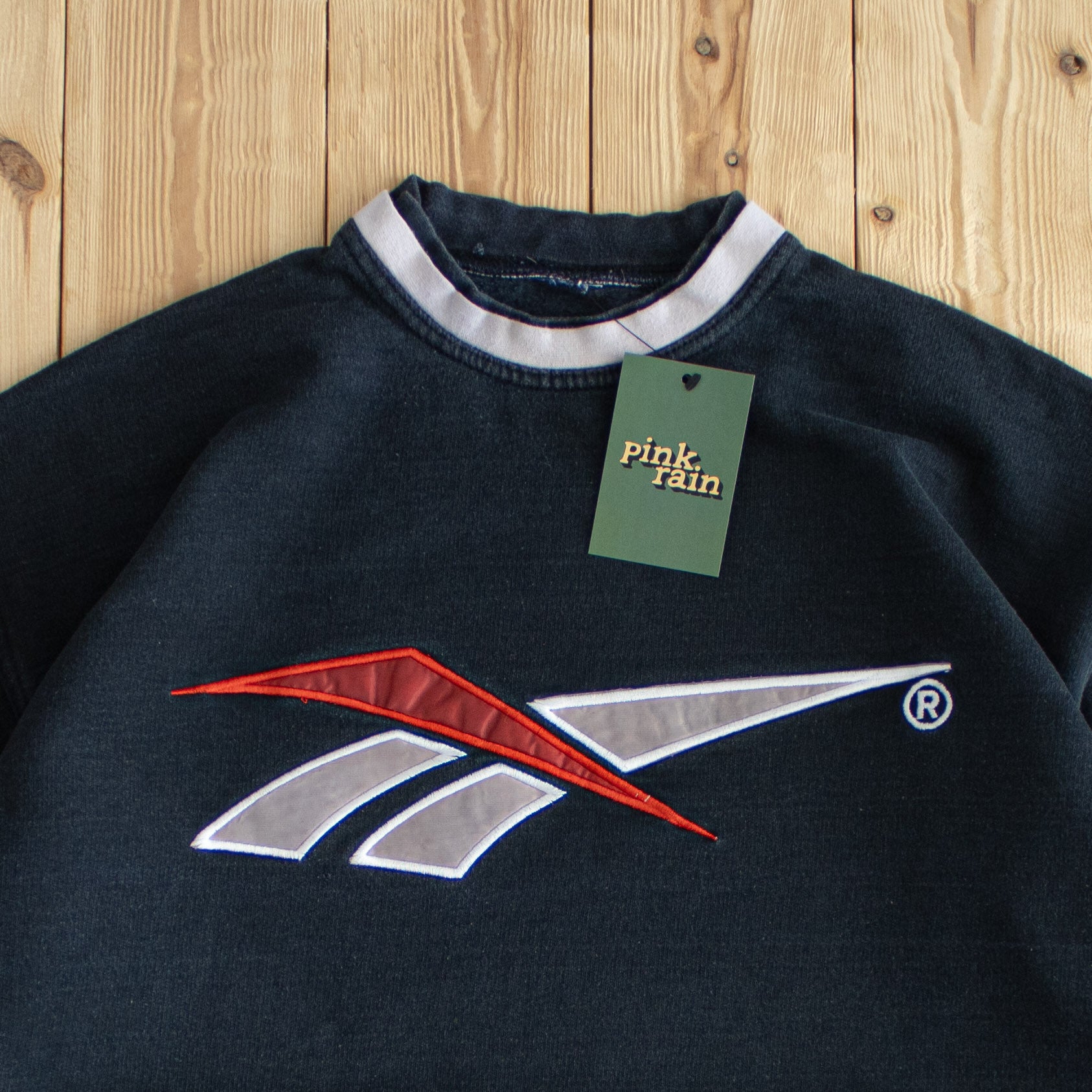(M) Reebok Logo Vintage Embroidered Sweatshirt Black