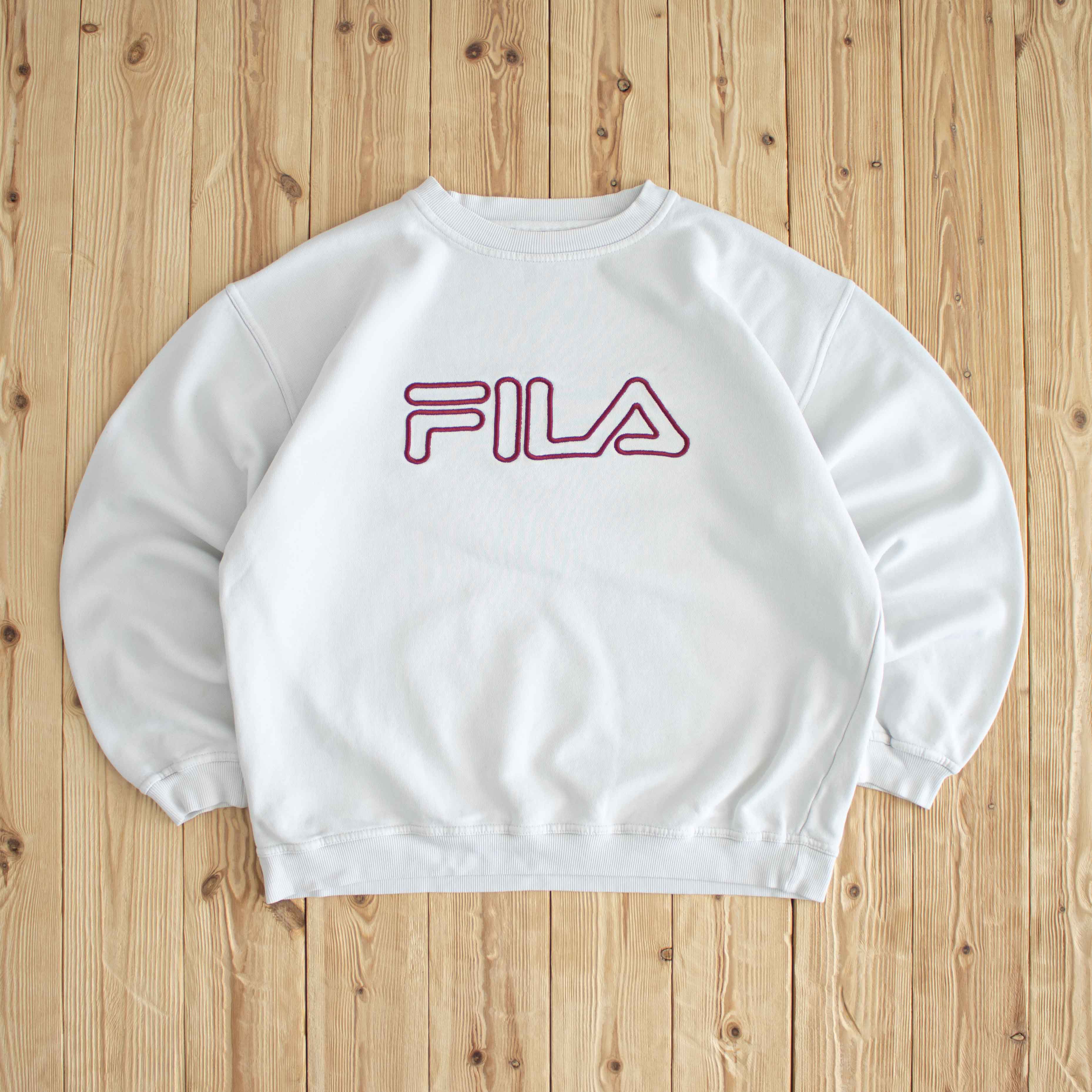 (M) Fila Vintage Embroidered Sweatshirt White