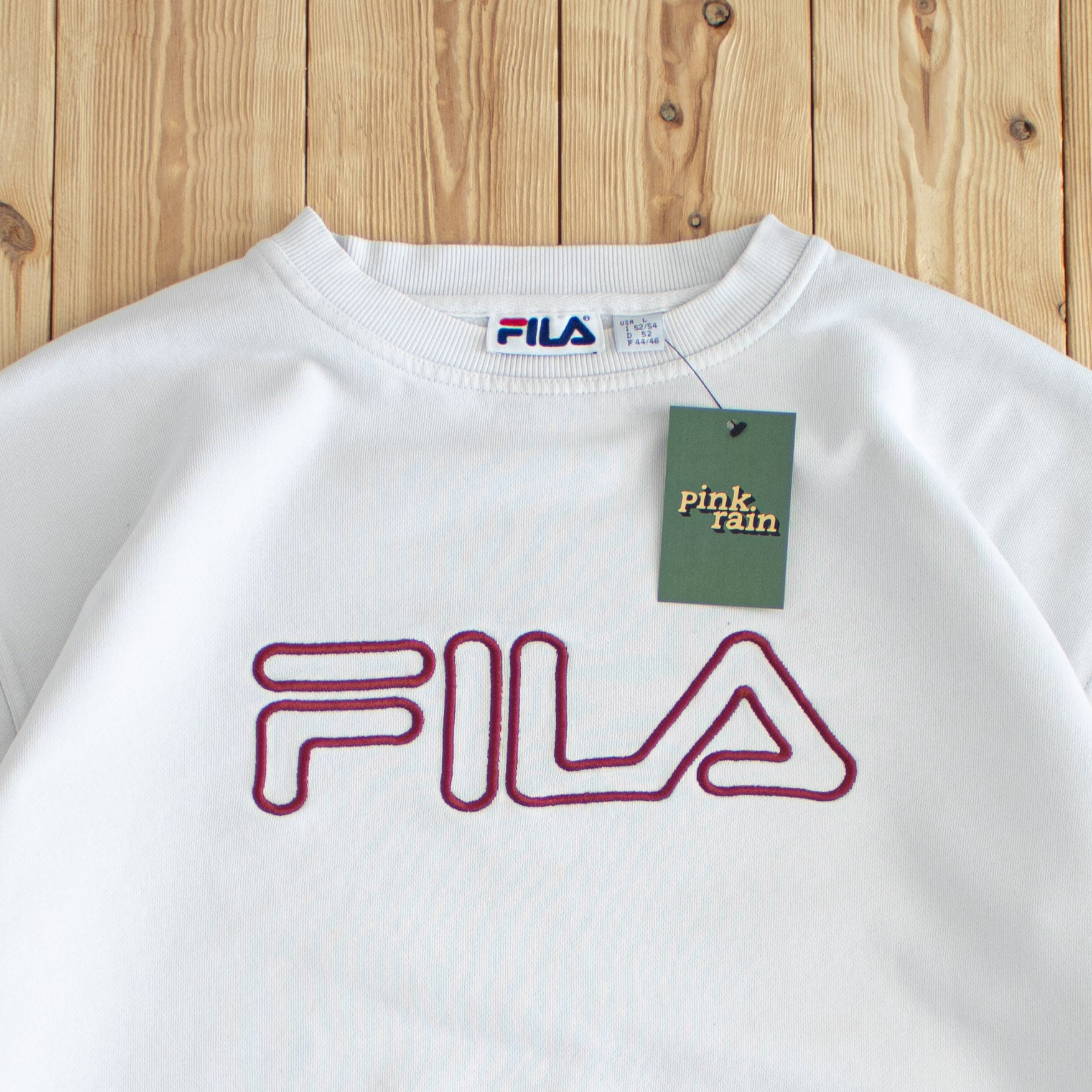 (M) Fila Vintage Embroidered Sweatshirt White