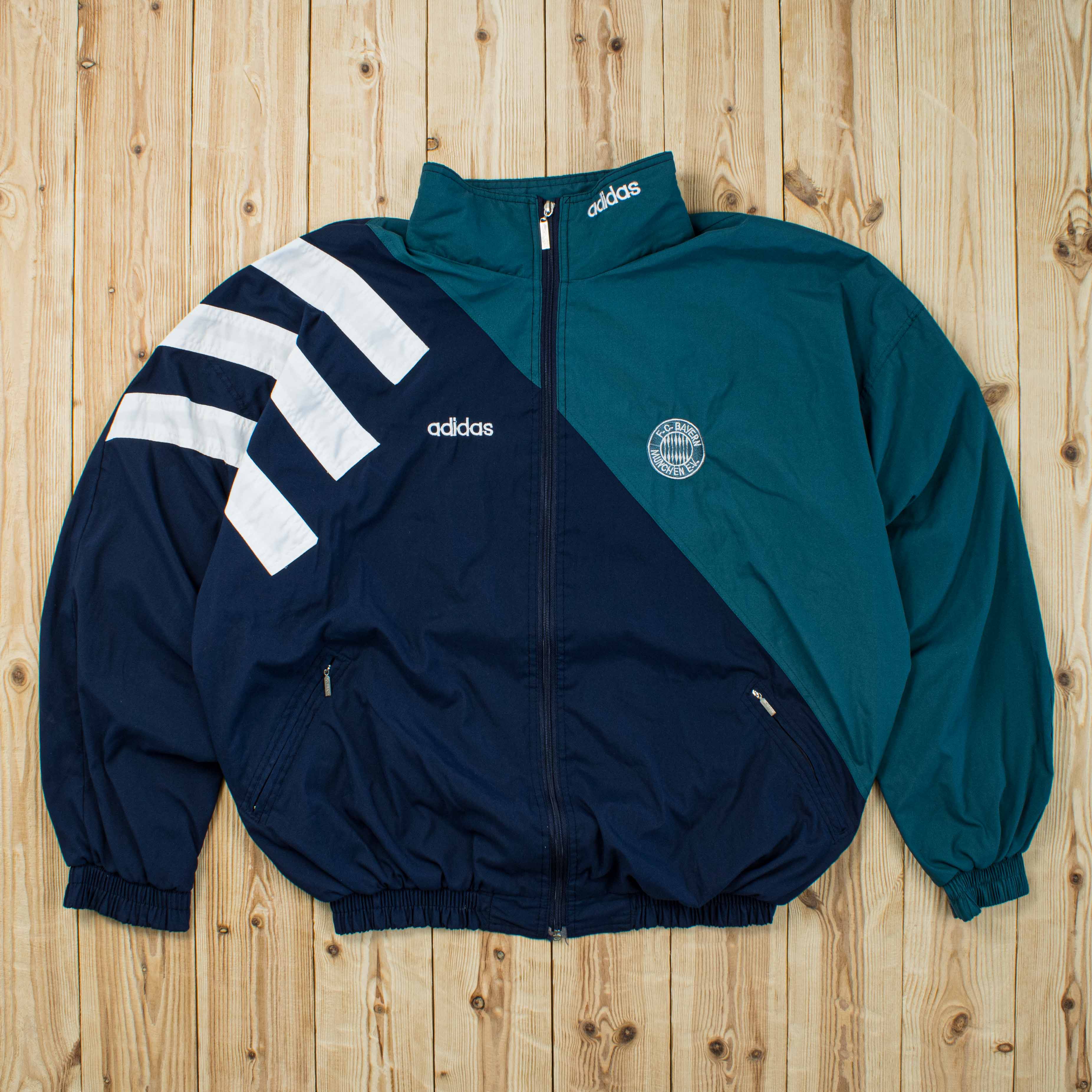 (L/XL) Vintage Adidas F.C. Bayern Munchen Embroidered Jacket