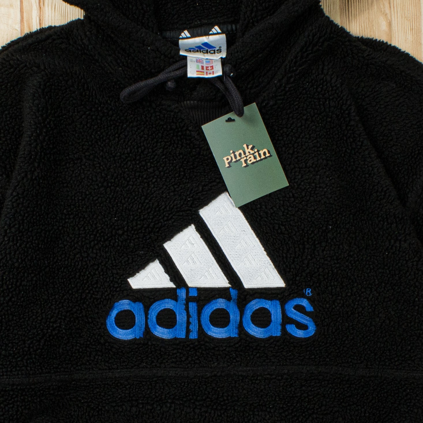 (M) Vintage Adidas Embroidered Sherpa Fleece Hoodie