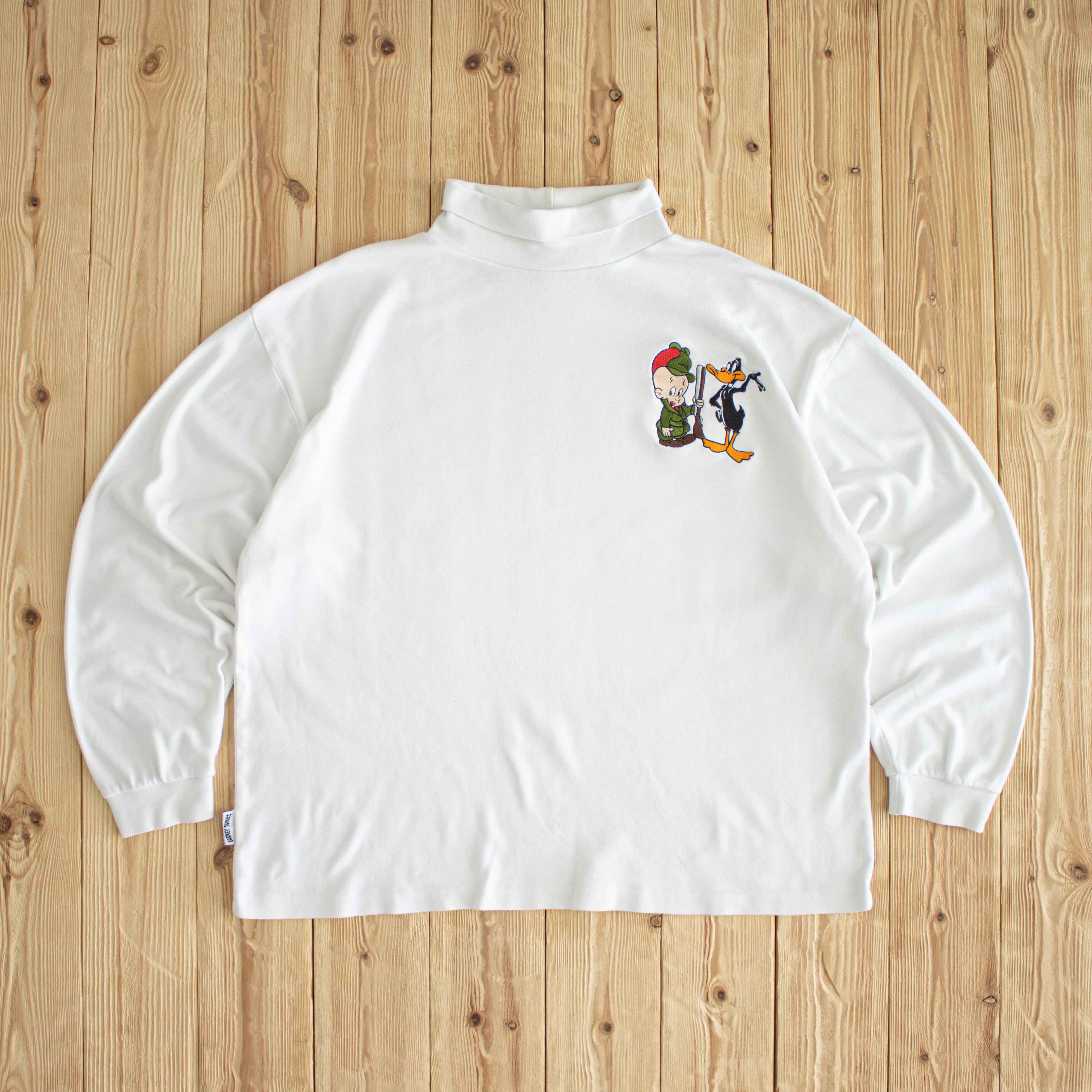 (M/L) Acme Looney Tunes Vintage Embroidered Longsleeve Shirt White