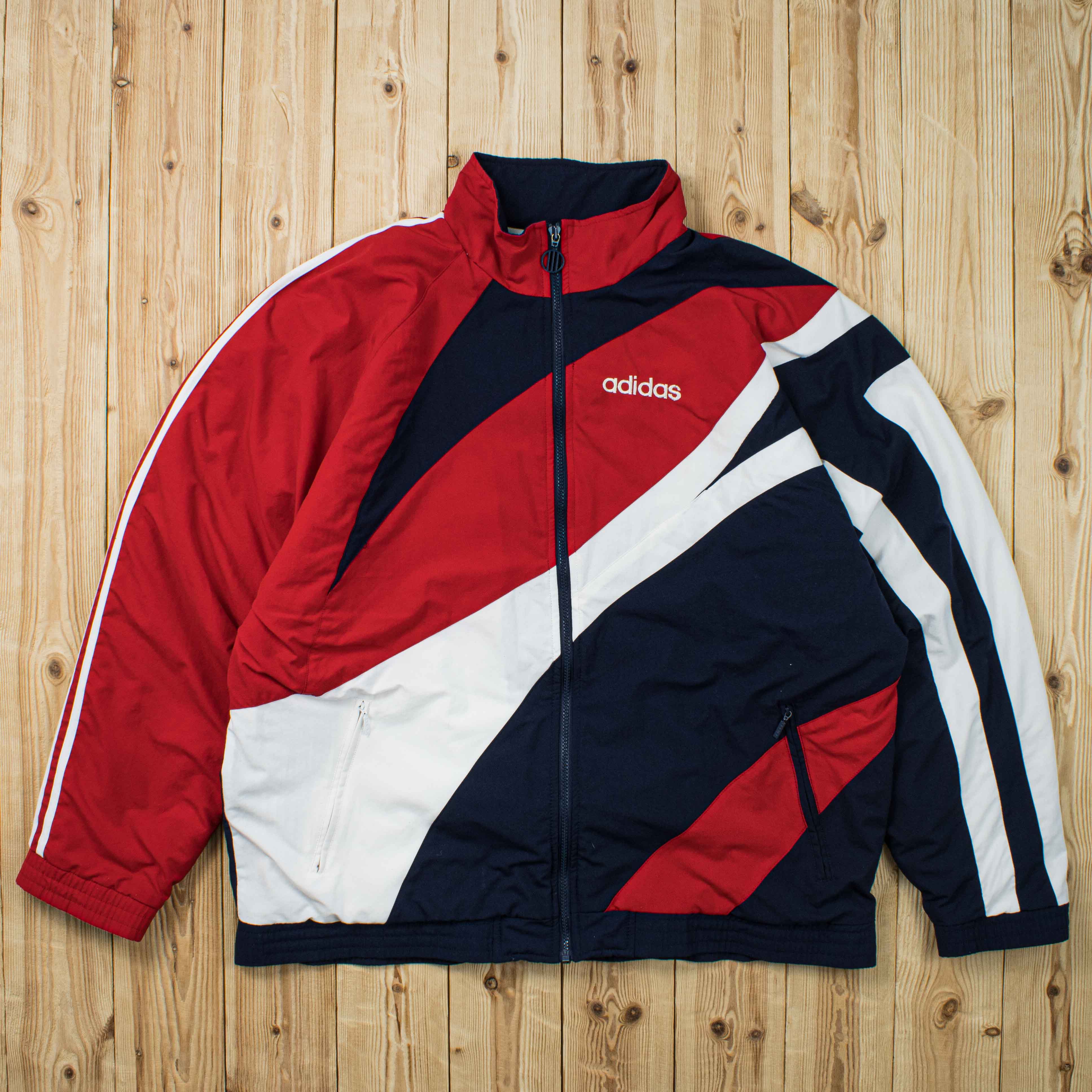 (L) Vintage Adidas Embroidered Puffer Jacket