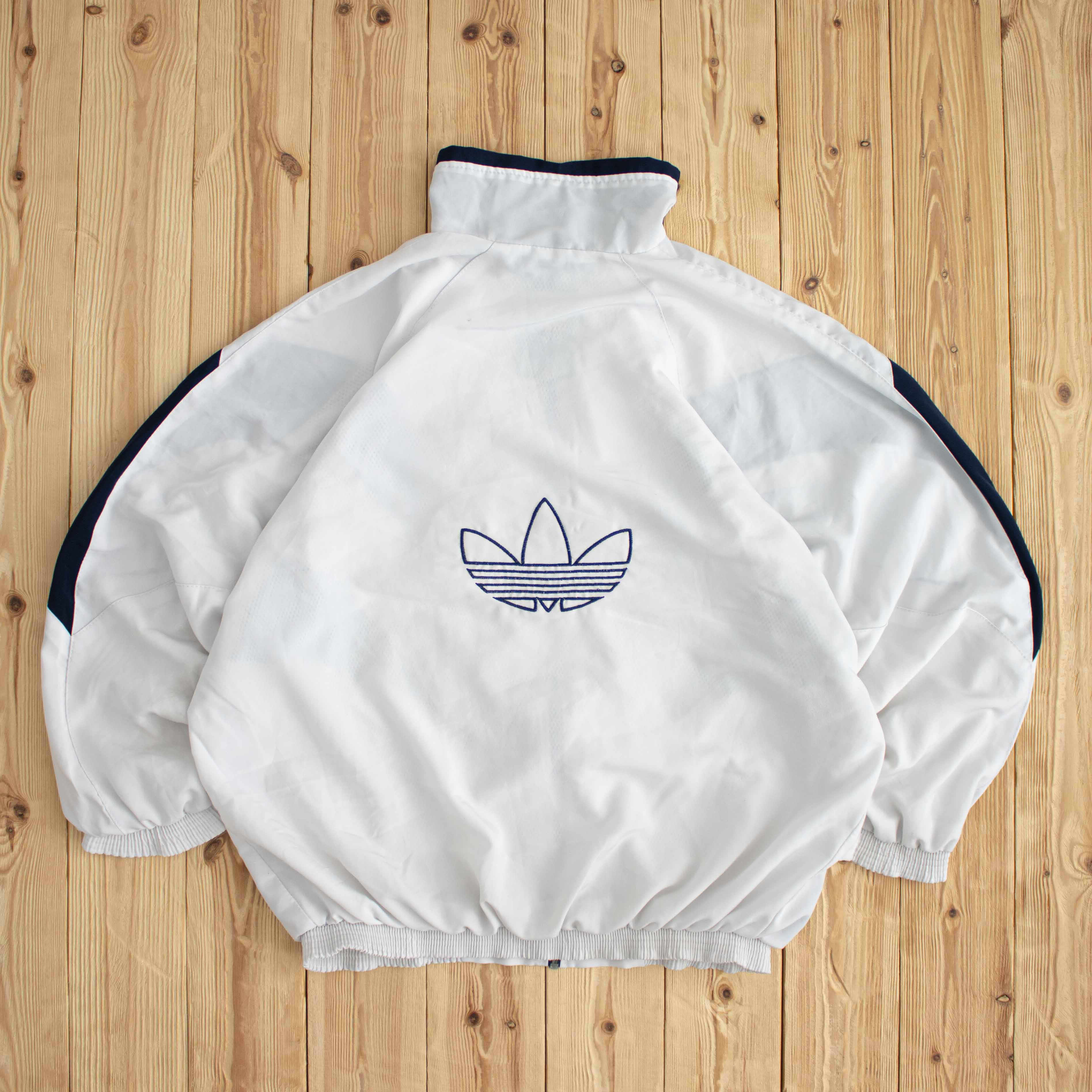 (L) Adidas Vintage Embroidered Jacket White