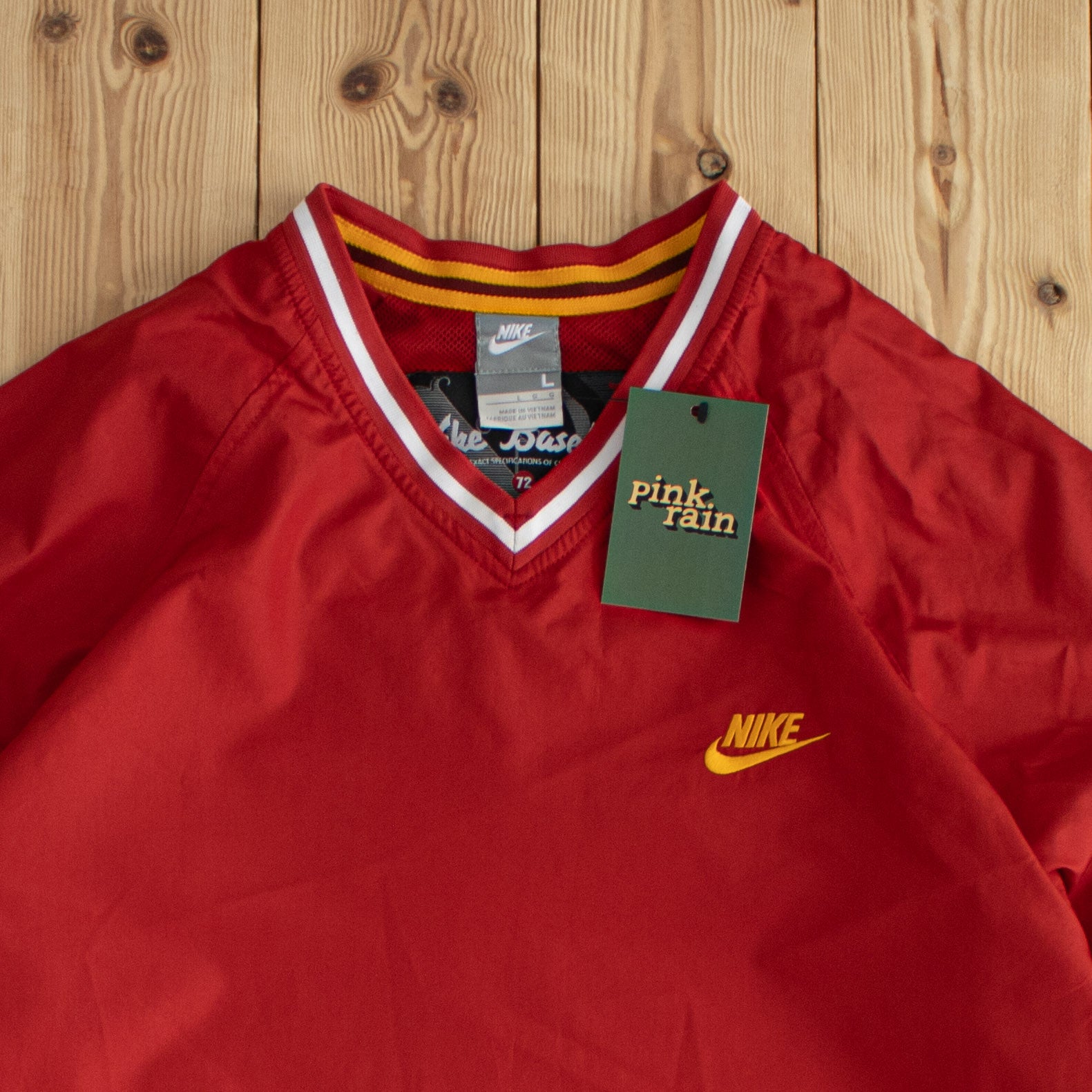 (L) Nike Baseball Vintage Embroidered Windbreaker Red
