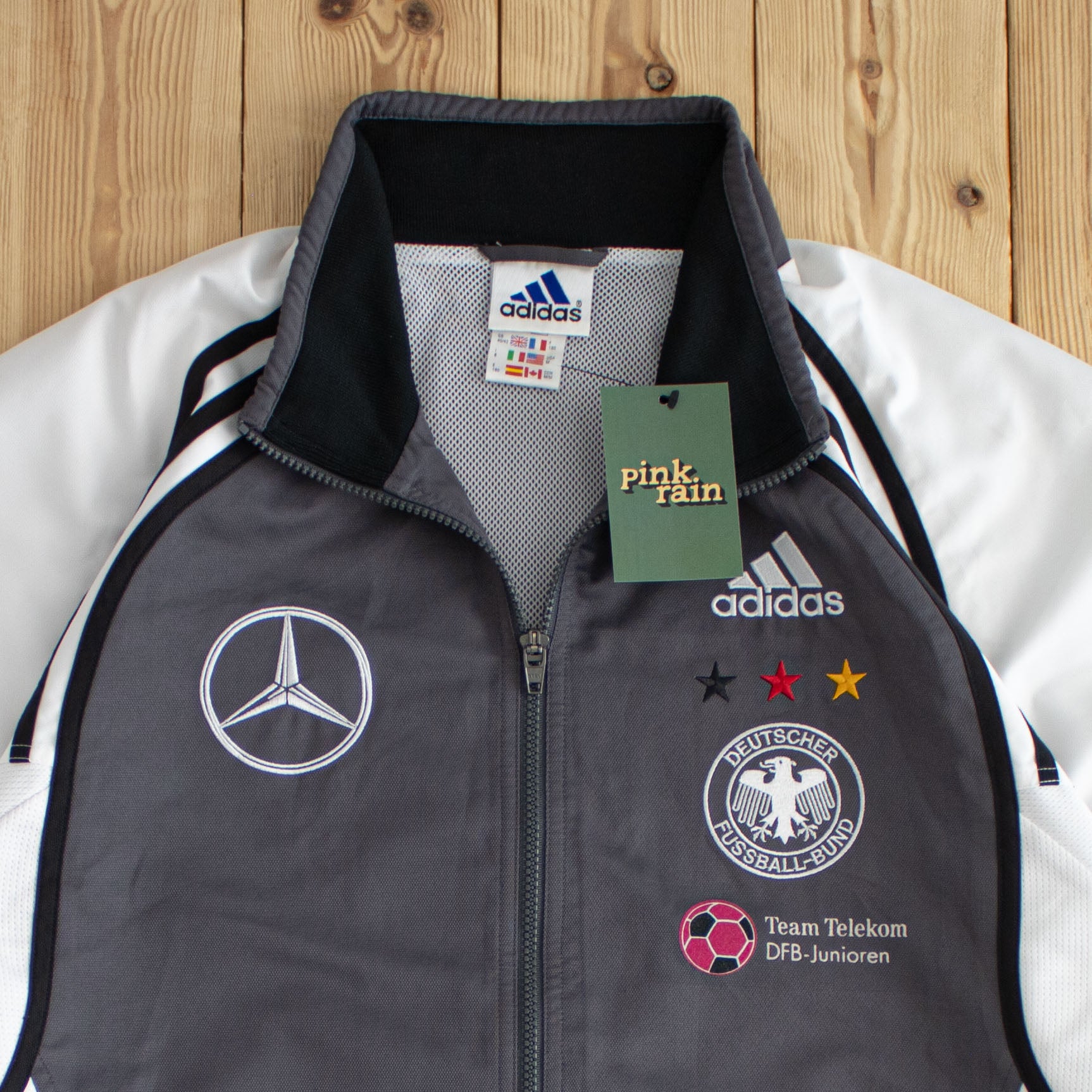 (L) Adidas Deutscher Fussball-Bund x Mercedes Benz Vintage Embroidered Jacket White