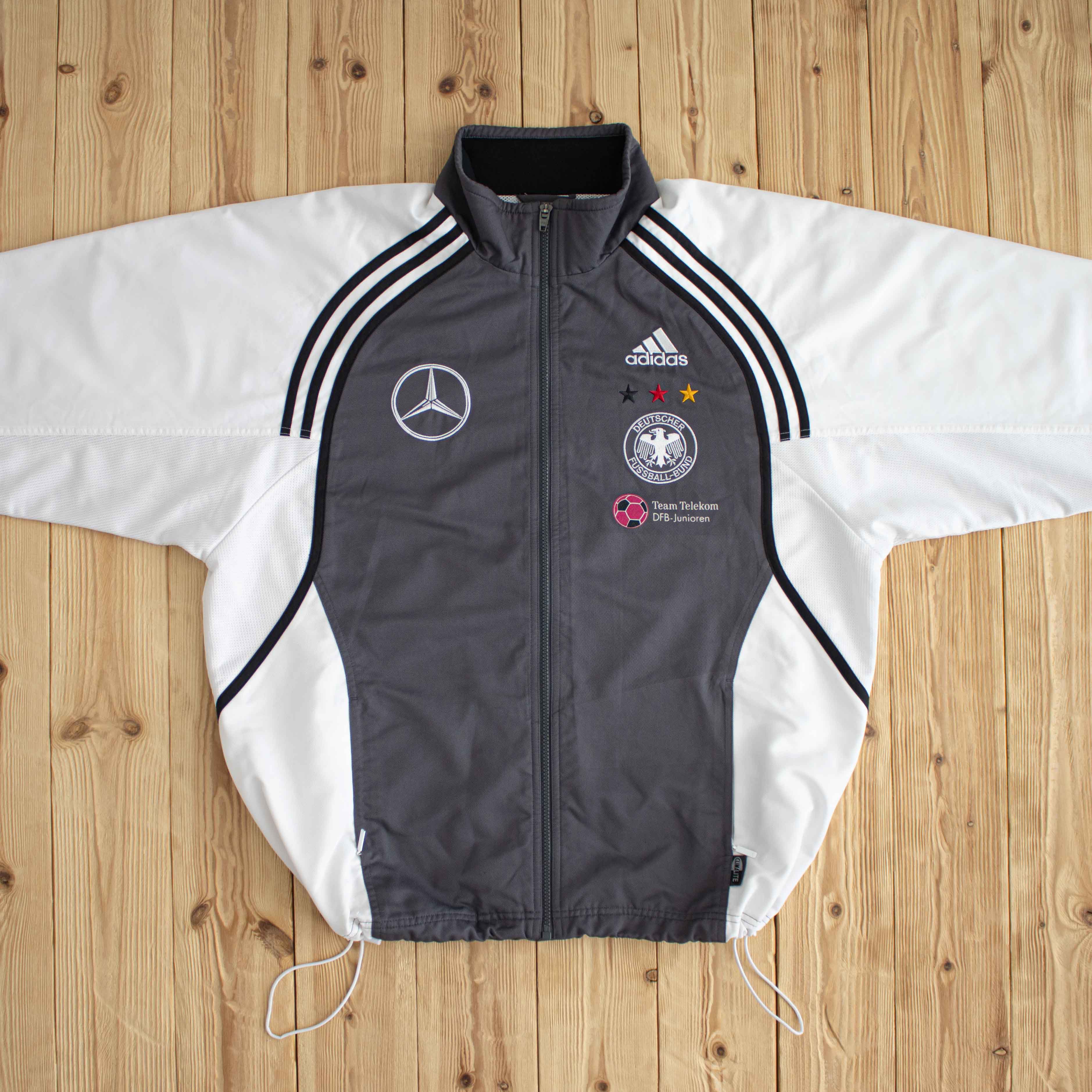 (L) Adidas Deutscher Fussball-Bund x Mercedes Benz Vintage Embroidered Jacket White