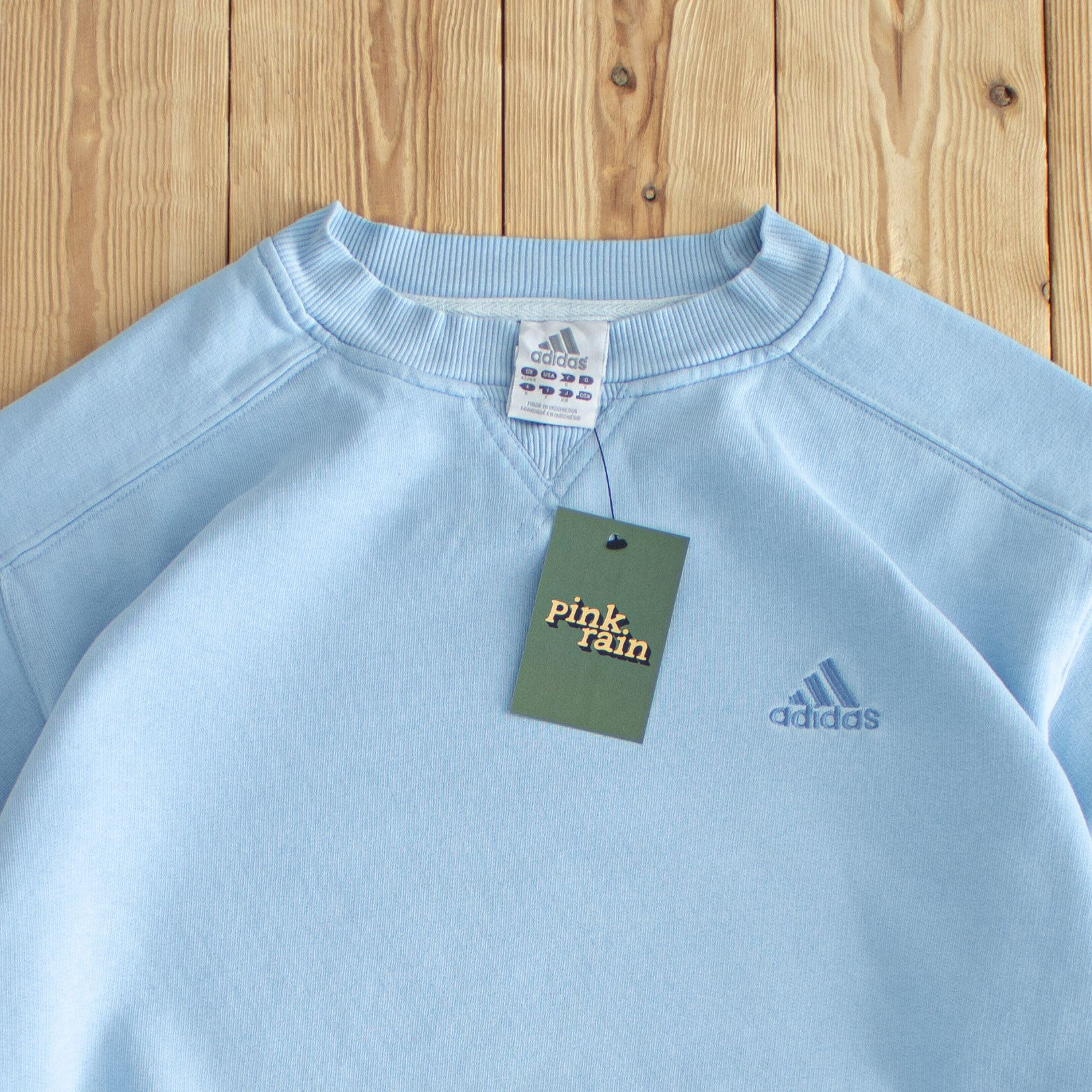 (M) Adidas Vintage Essential Embroidered Sweatshirt Blue