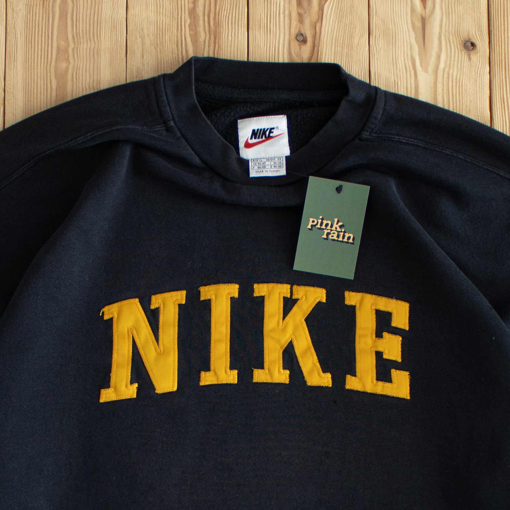(XL) Nike Spell Out Vintage Embroidered Sweatshirt Black