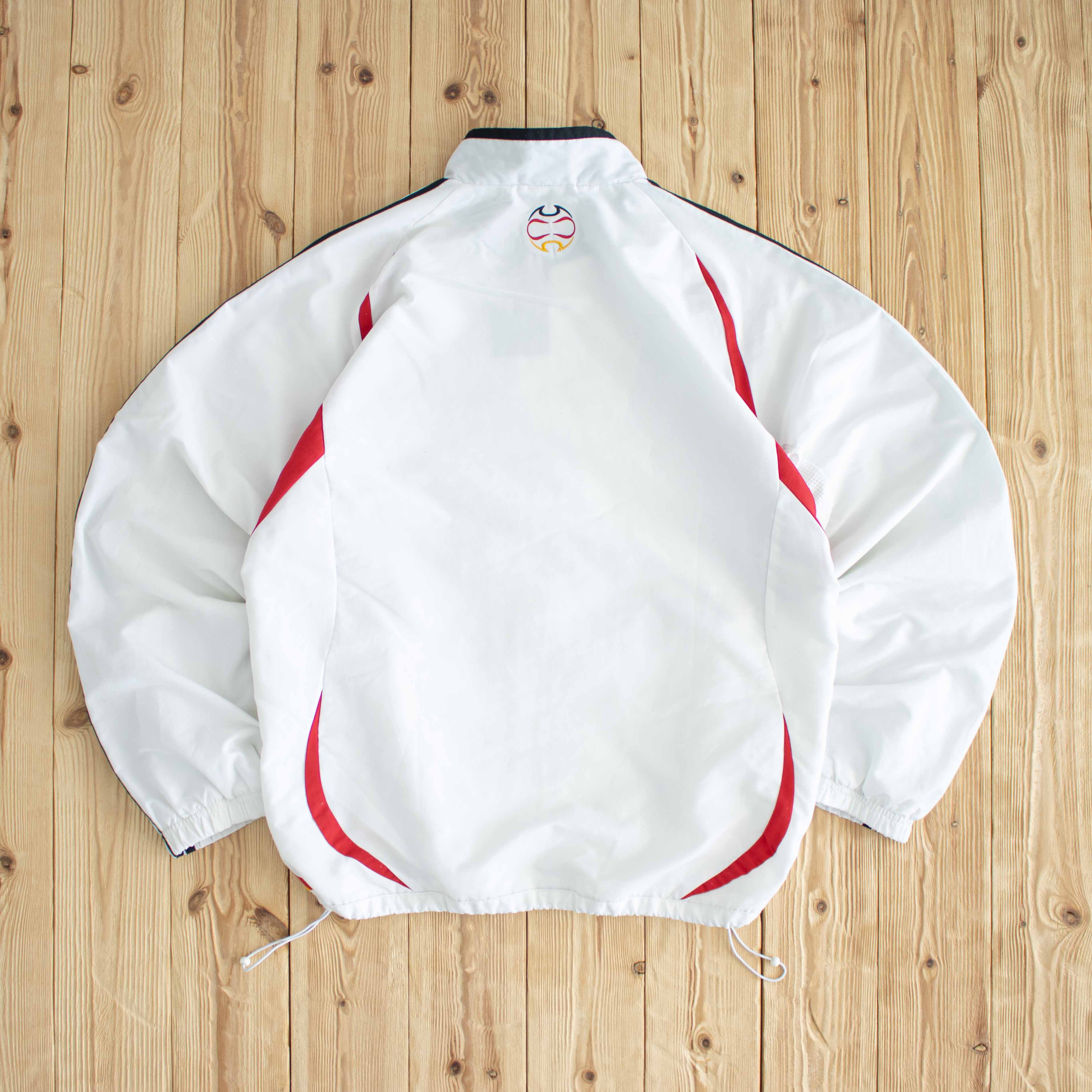 (L/XL) Adidas Deutscher Fussball-Bund Vintage Embroidered Jacket White