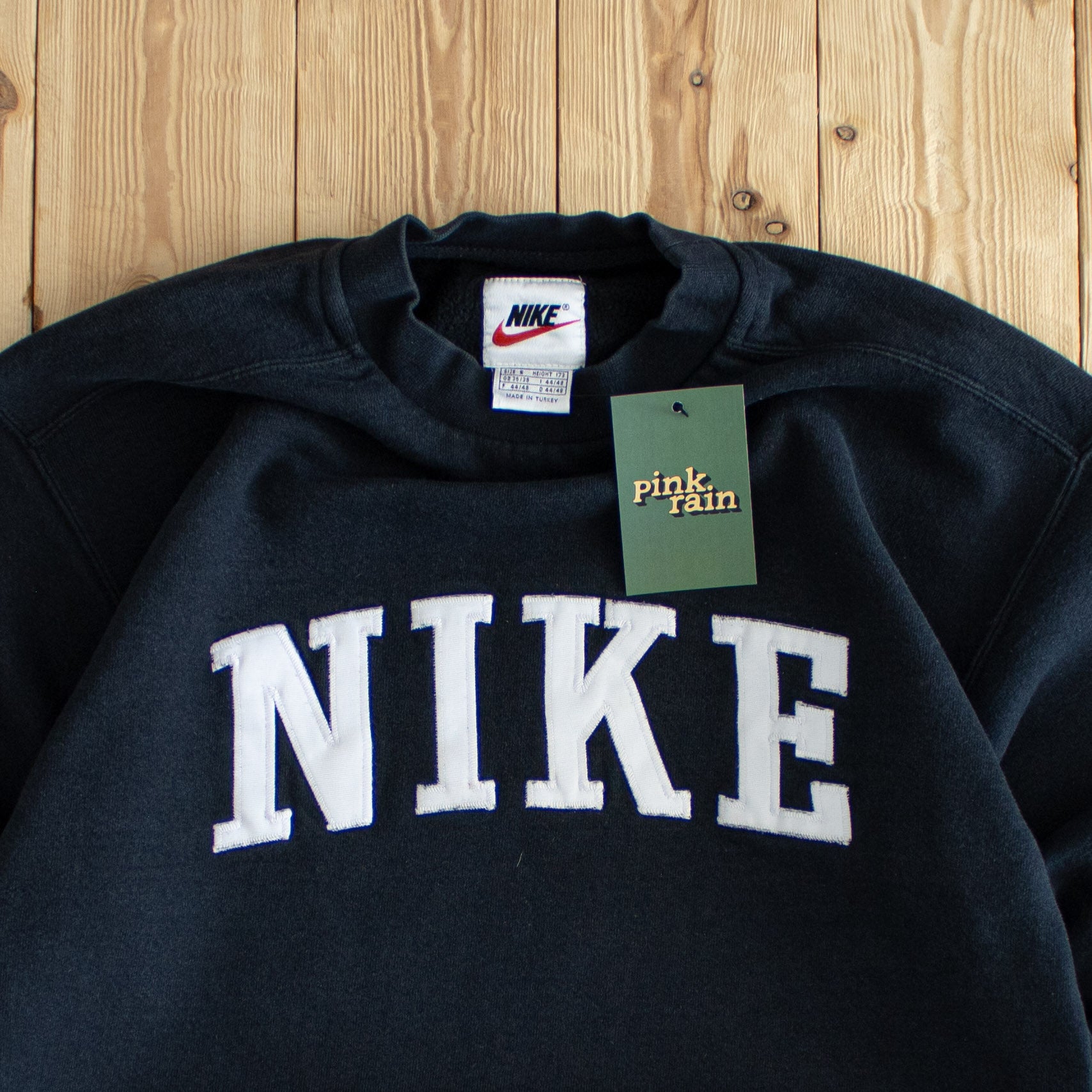 (S) Nike Spell Out Vintage Embroidered Sweatshirt Black