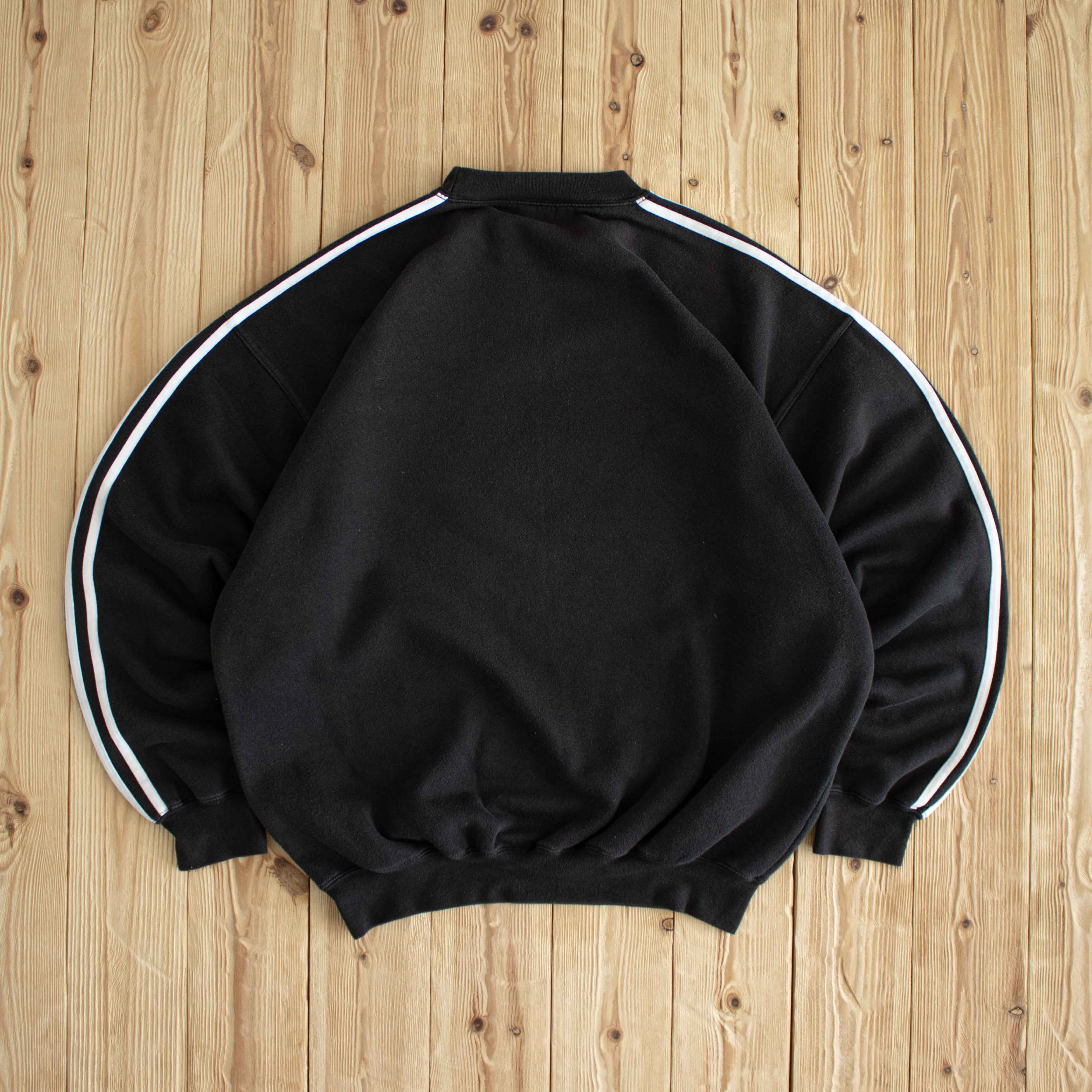 (L/XL) Adidas Vintage Essential Embroidered Sweatshirt Black