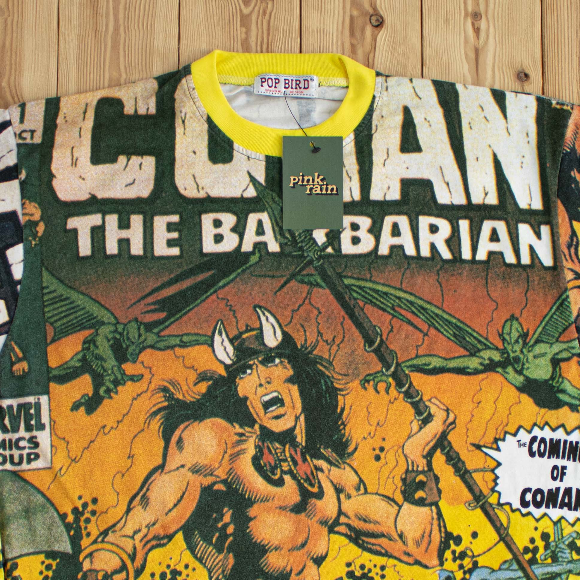 (L) Conan The Barbarian Vintage T-Shirt Green Yellow