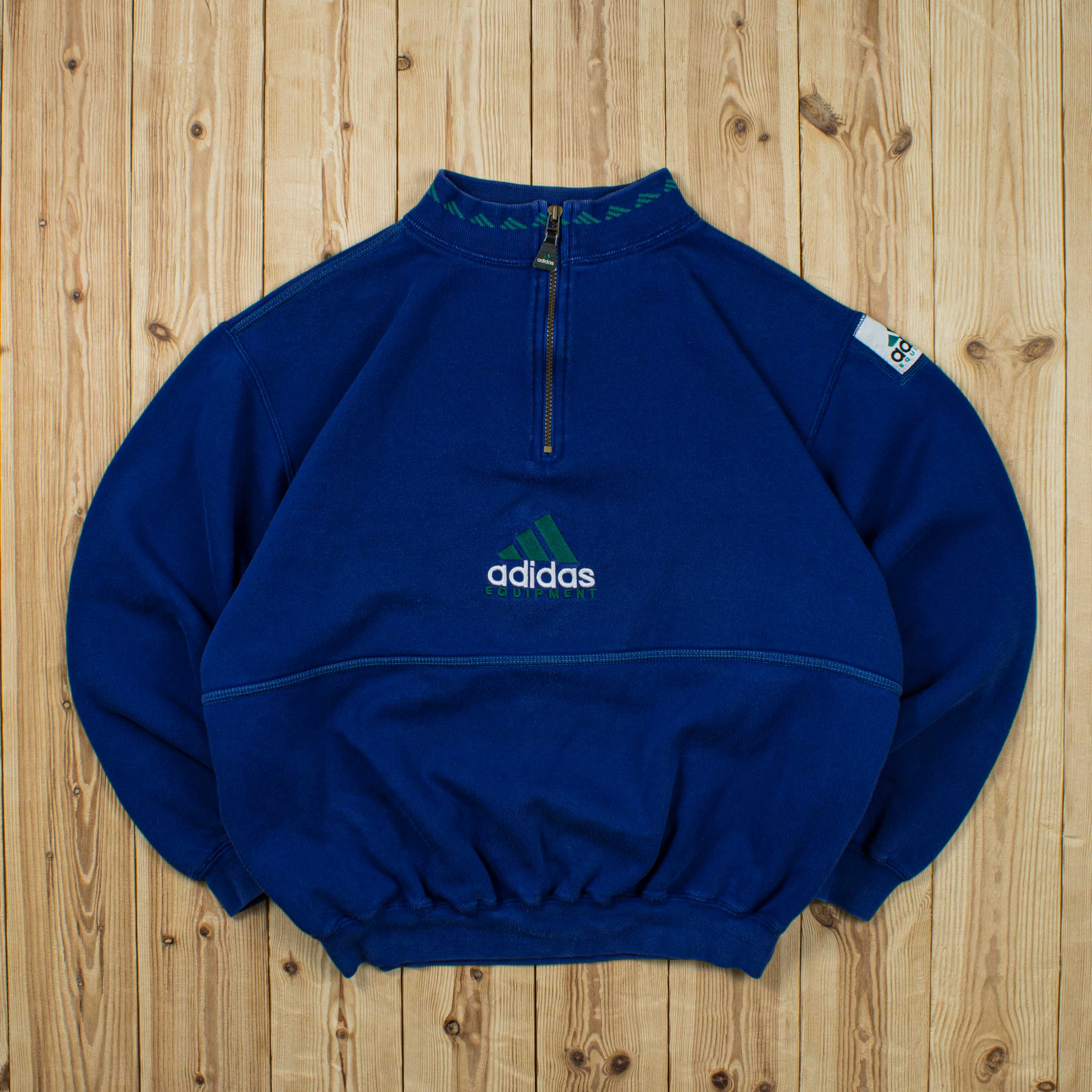 (L) Vintage Adidas Equipment Embroidered Quarter-Zip Sweatshirt