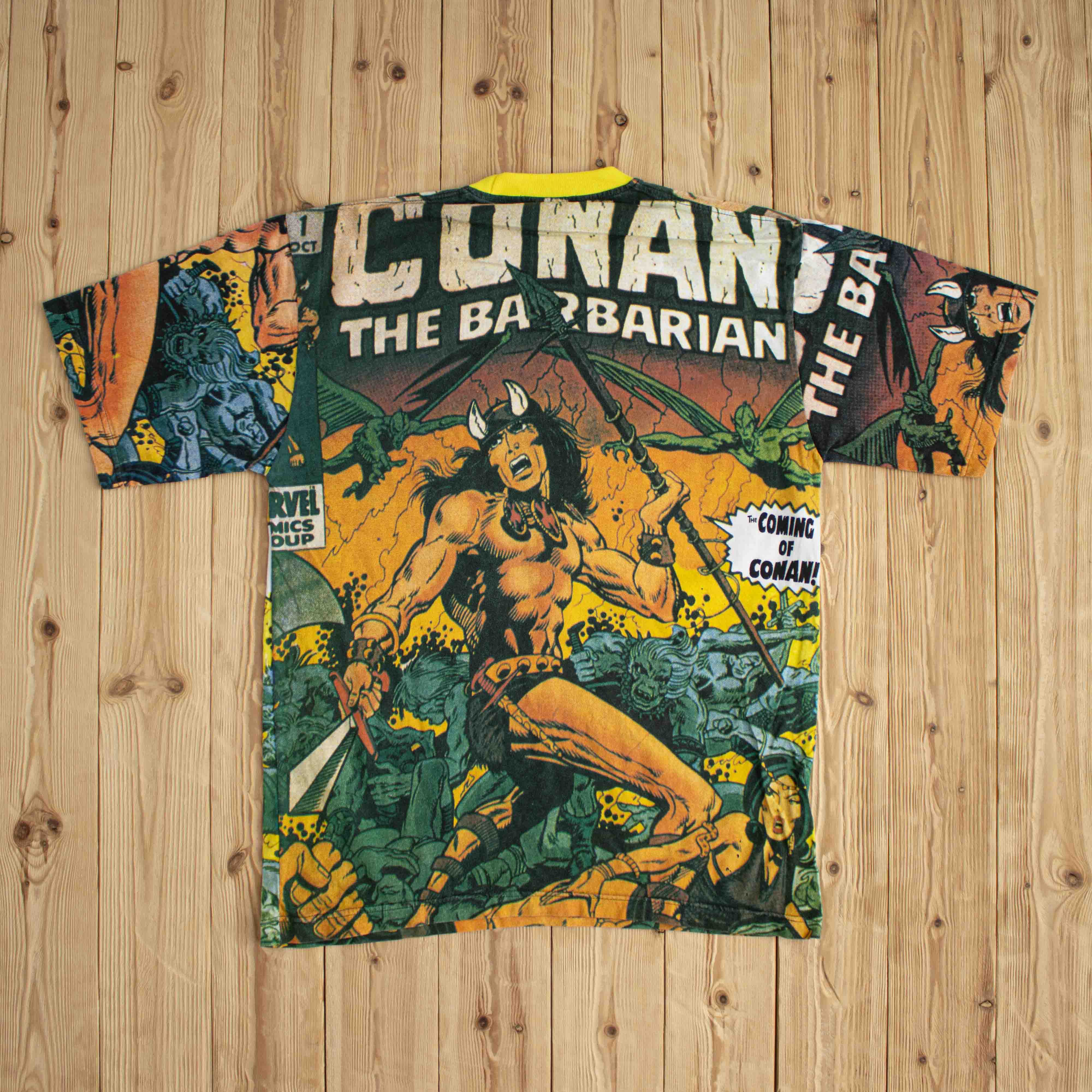 (L) Conan The Barbarian Vintage T-Shirt Green Yellow