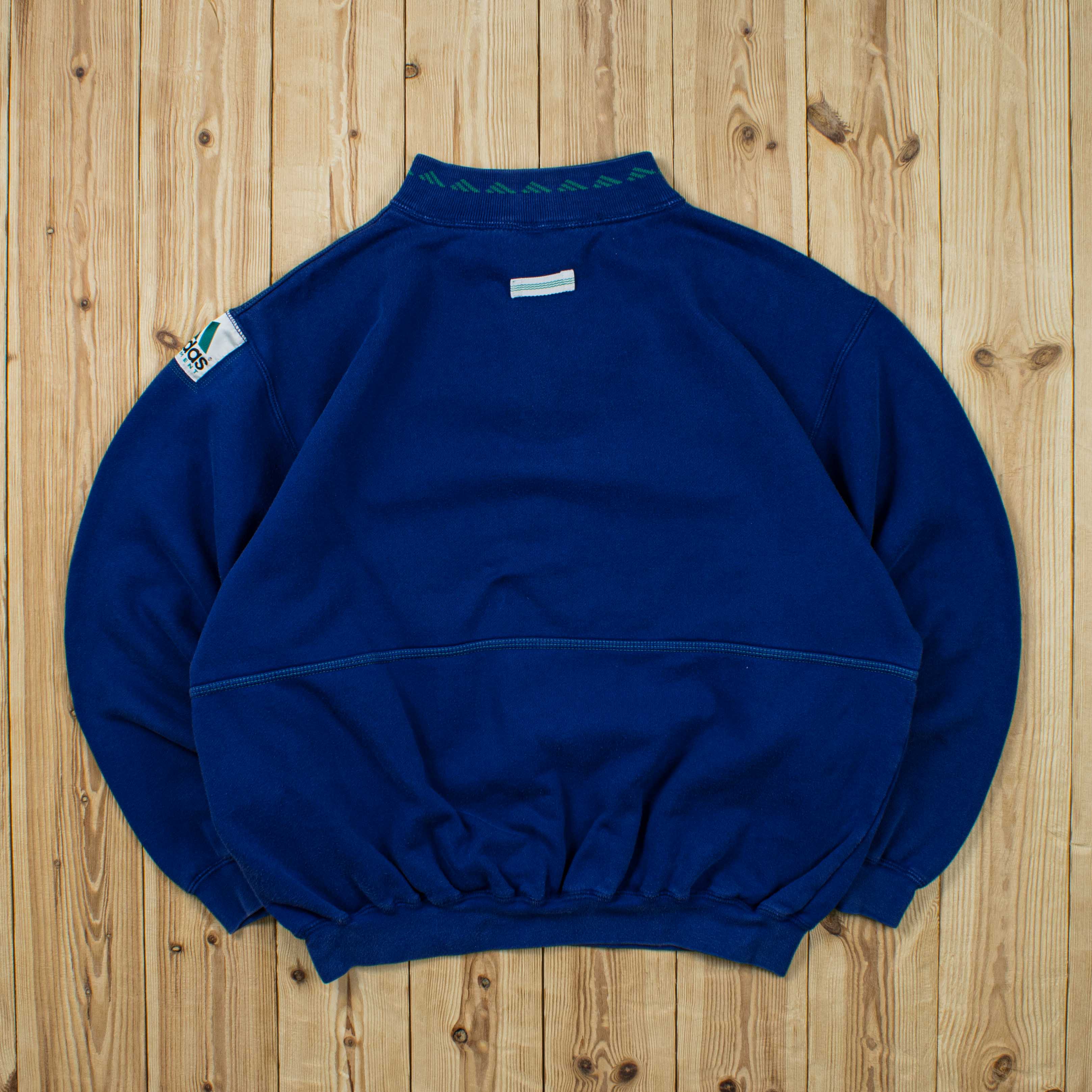 (L) Vintage Adidas Equipment Embroidered Quarter-Zip Sweatshirt