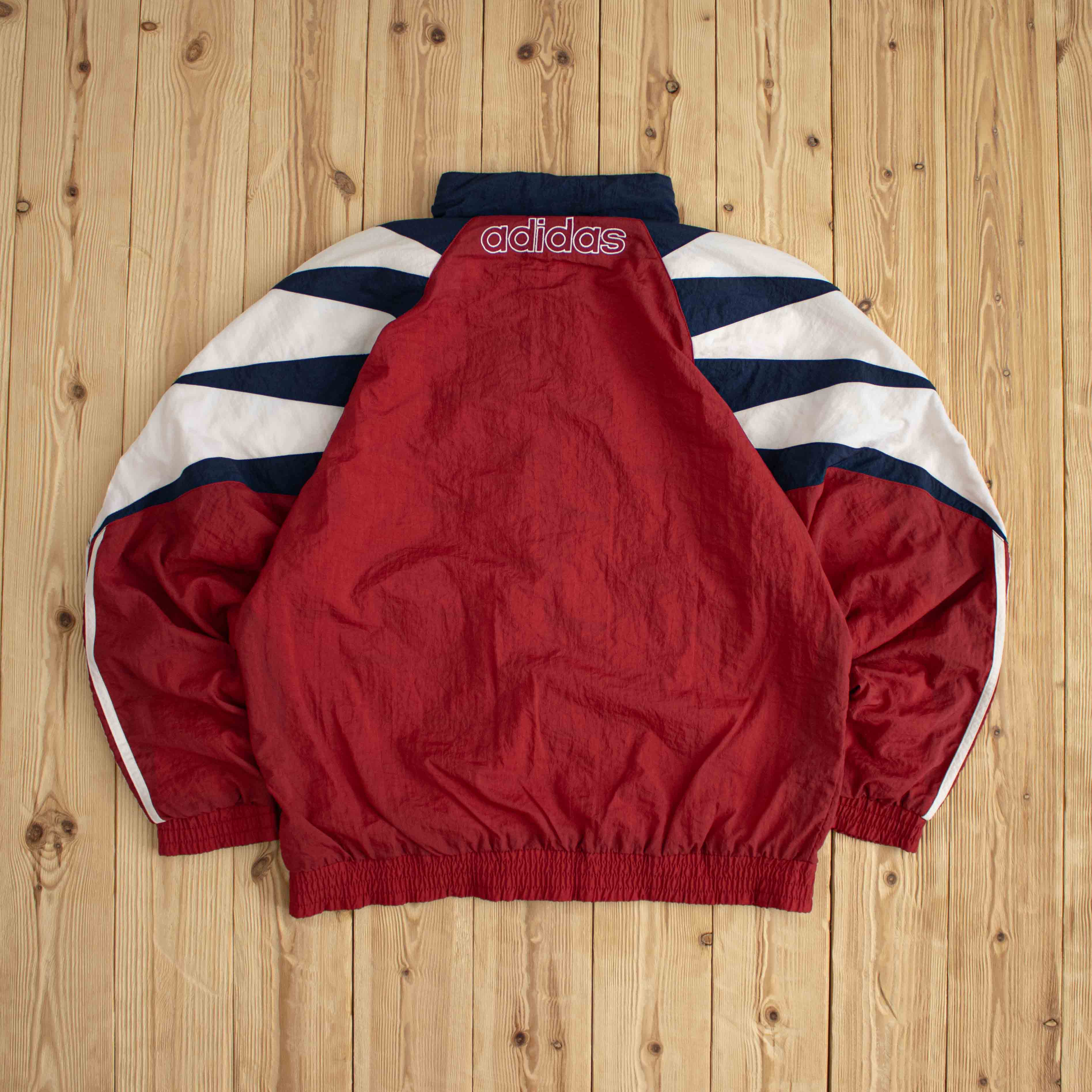 (M) Adidas Vintage Embroidered Jacket Red