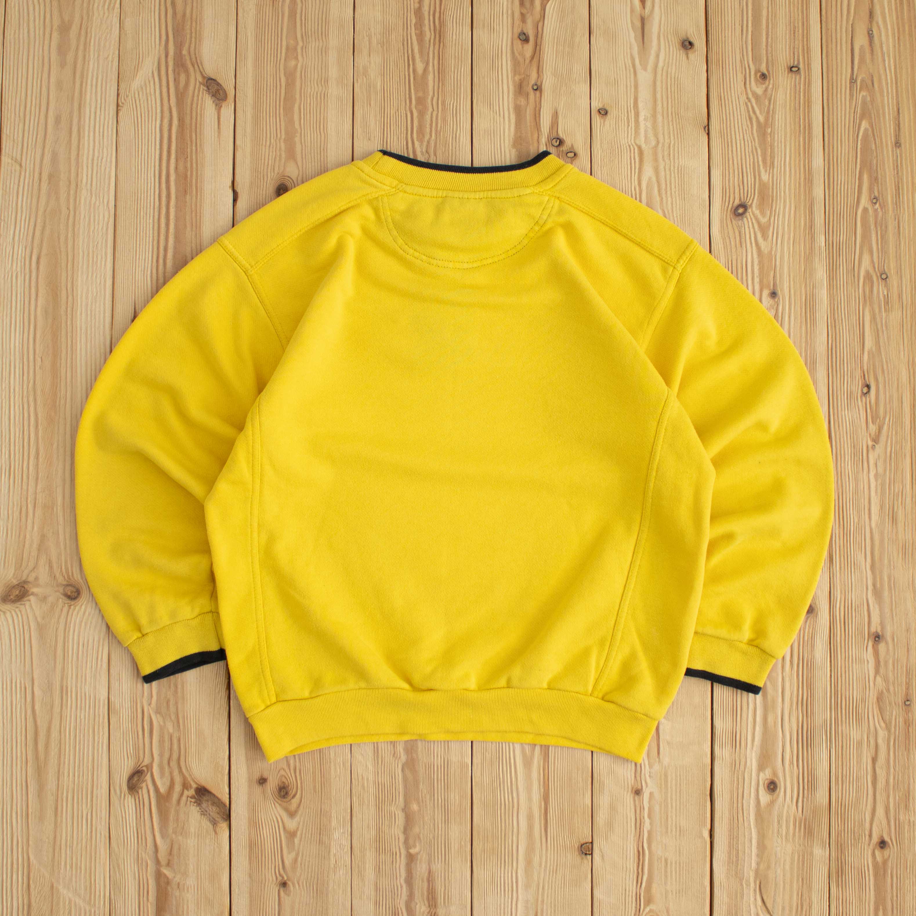 (XS) Nike Swoosh Vintage Embroidered Sweatshirt Yellow