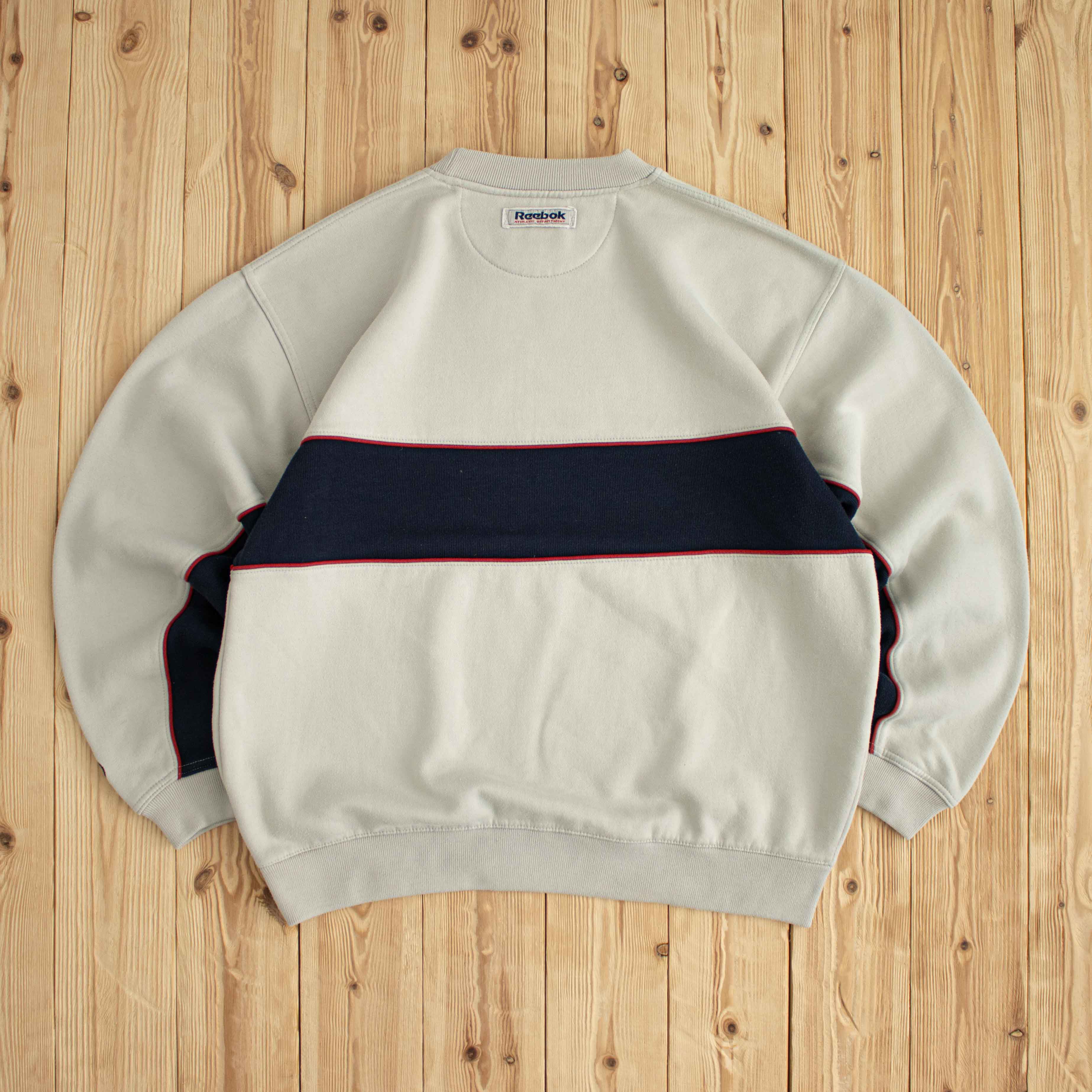 (L) Reebok Athletic Department Vintage Embroidered Sweatshirt Beige