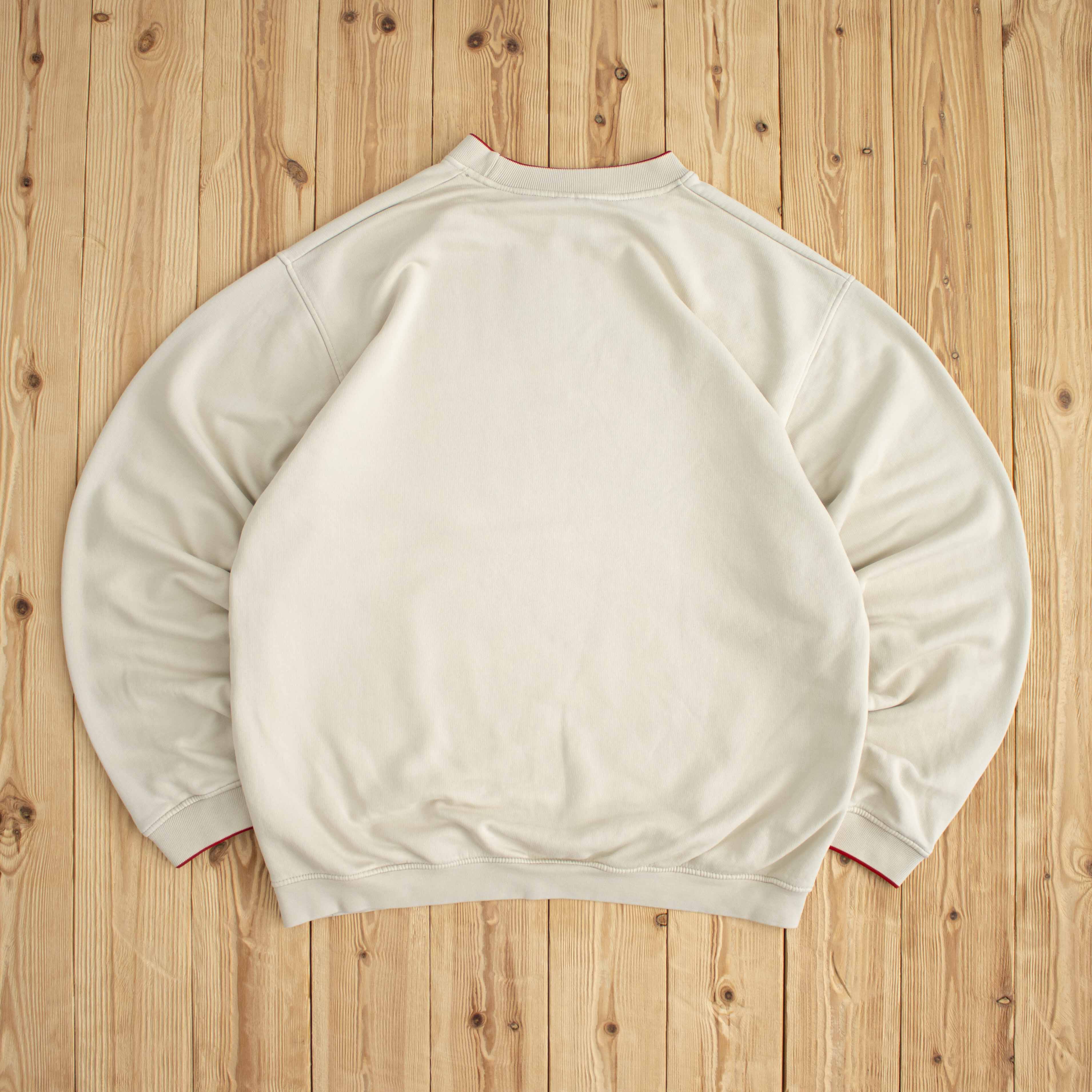 (L/XL) Nike Athletic Vintage Embroidered Sweatshirt Beige