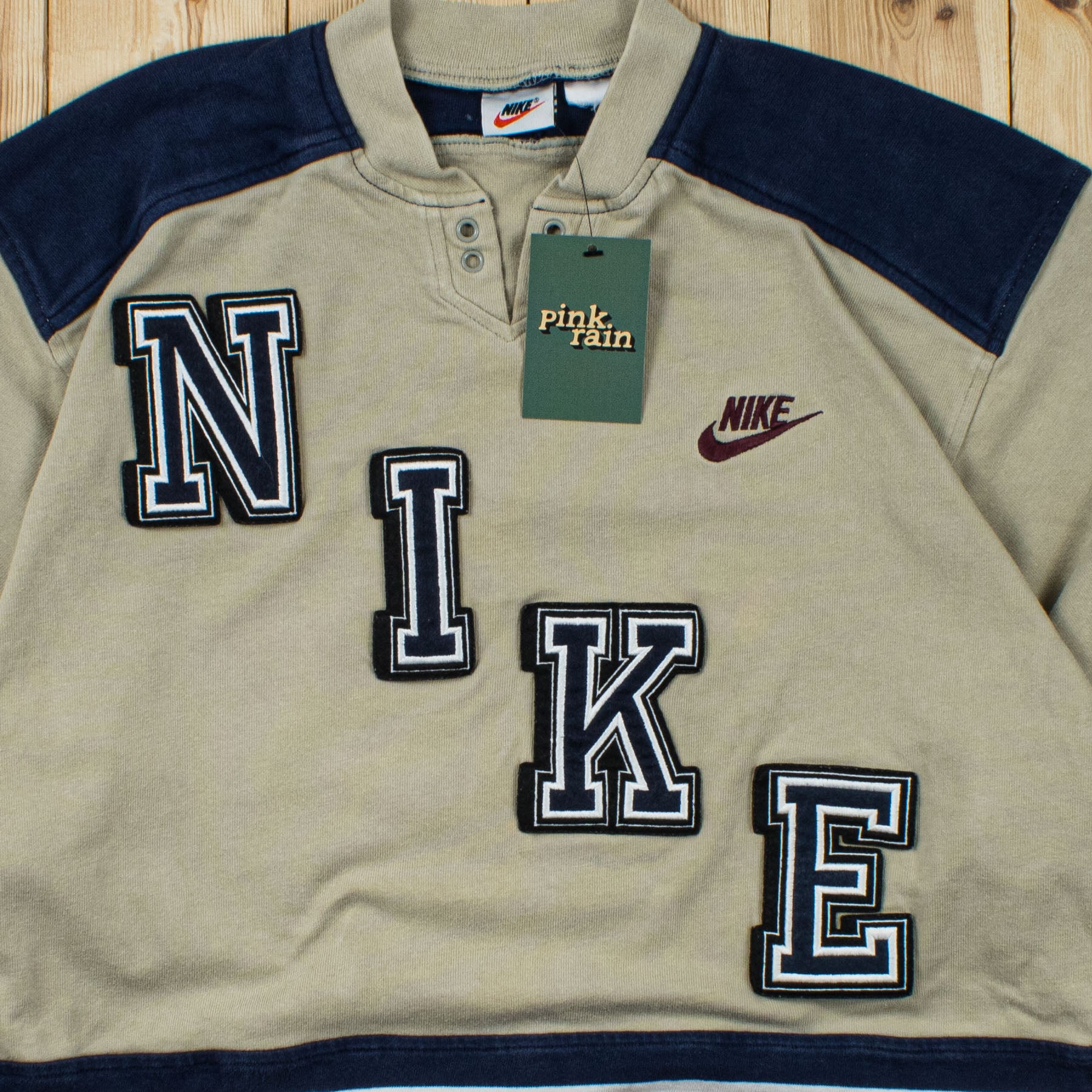 (M) Vintage Nike Spell Out Embroidered Rugby Shirt