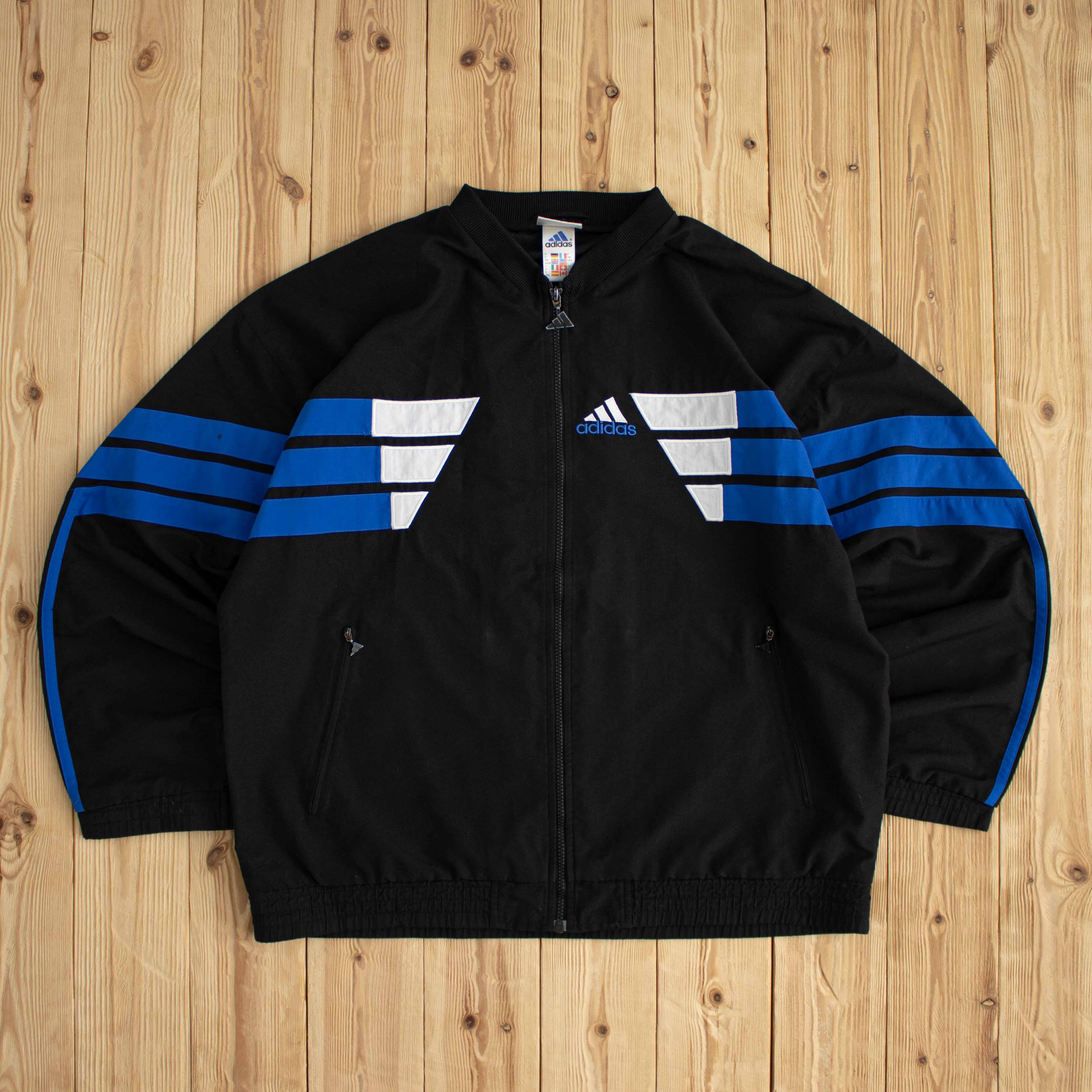 (XL) Adidas Vintage Embroidered Light Jacket Black