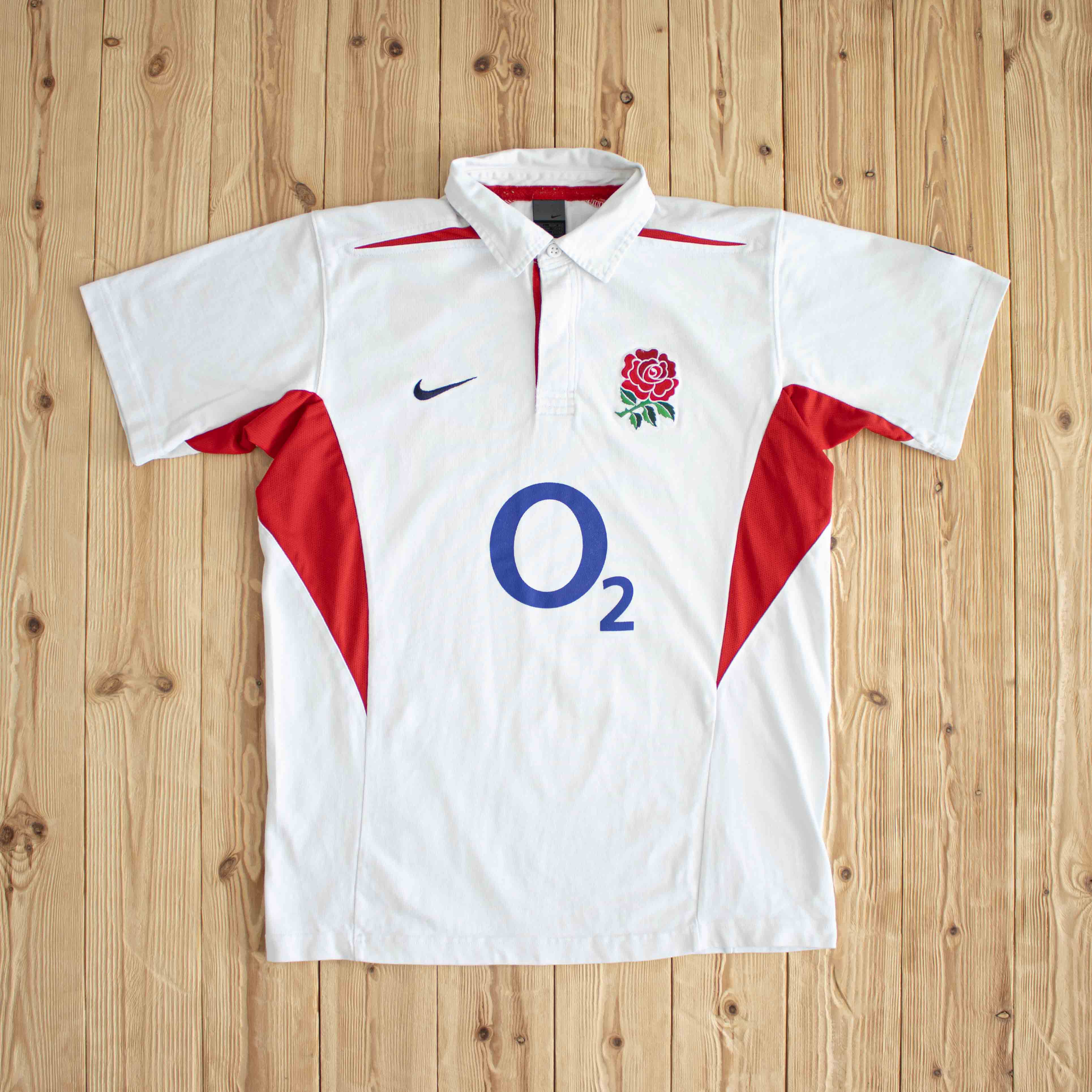 (L) Nike England Rose Vintage Embroidered Polo White