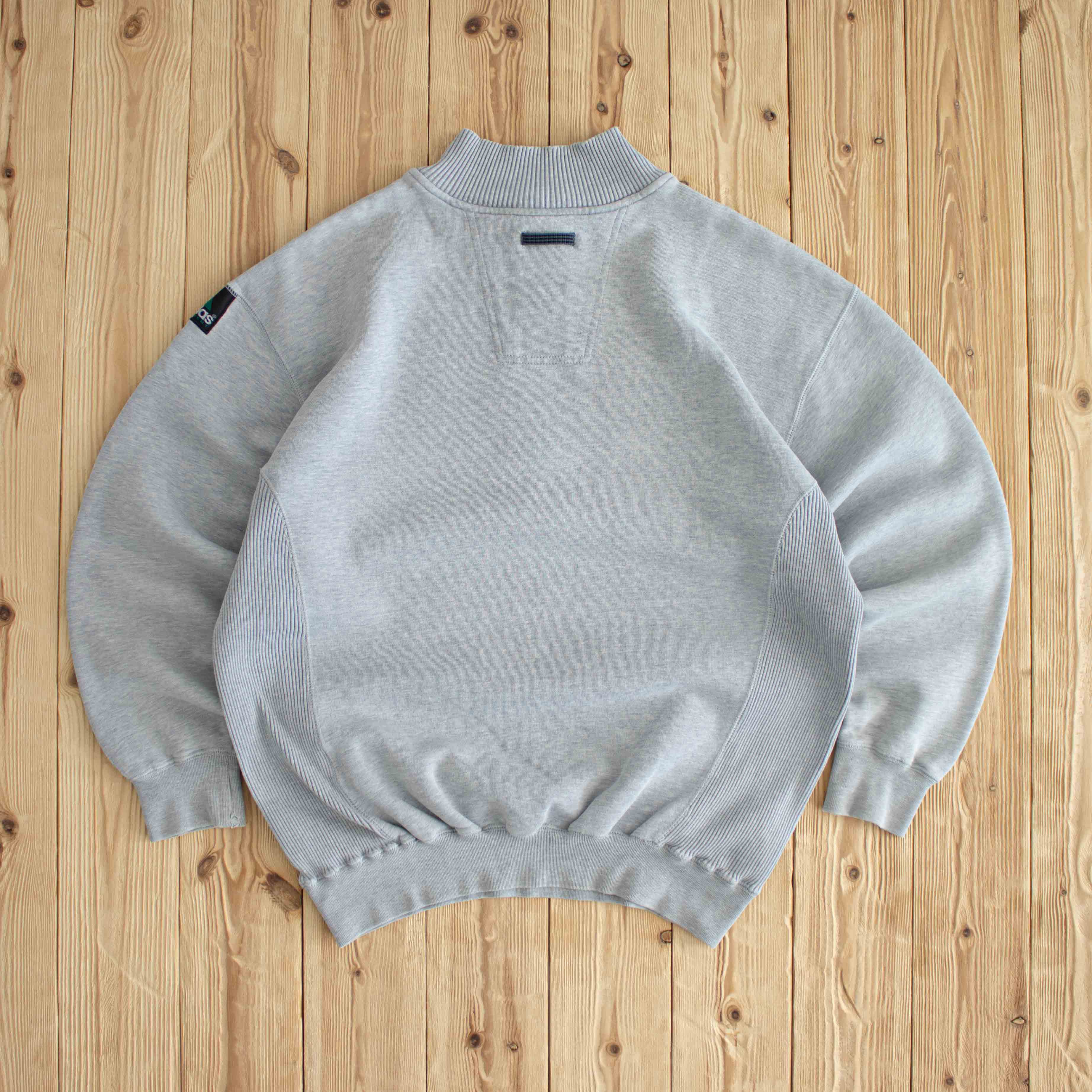 (M/L) Adidas Equipment Vintage Embroidered Quarter-Zip Gray
