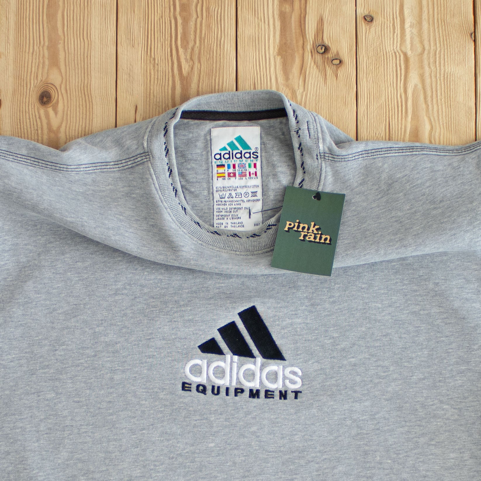 (M) Adidas Equipment Vintage Embroidered Sweatshirt Gray